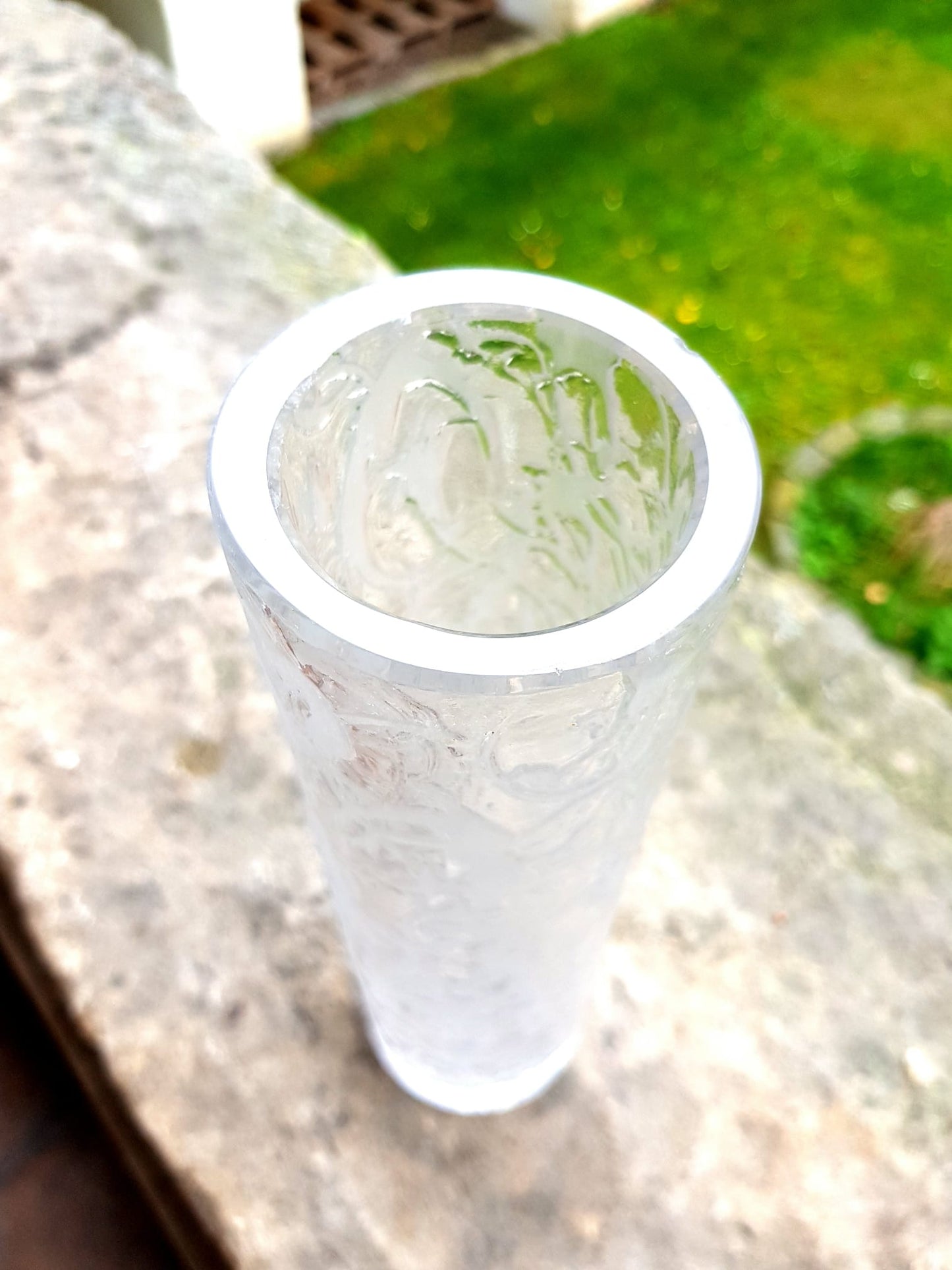 Tall Vase Etched Glass, Nachtmann Glasssworks/ Germany 1960s