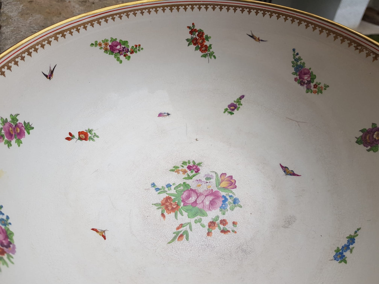 Booths Ltd. Blue Scale Punch Bowl, England,  early 1900s