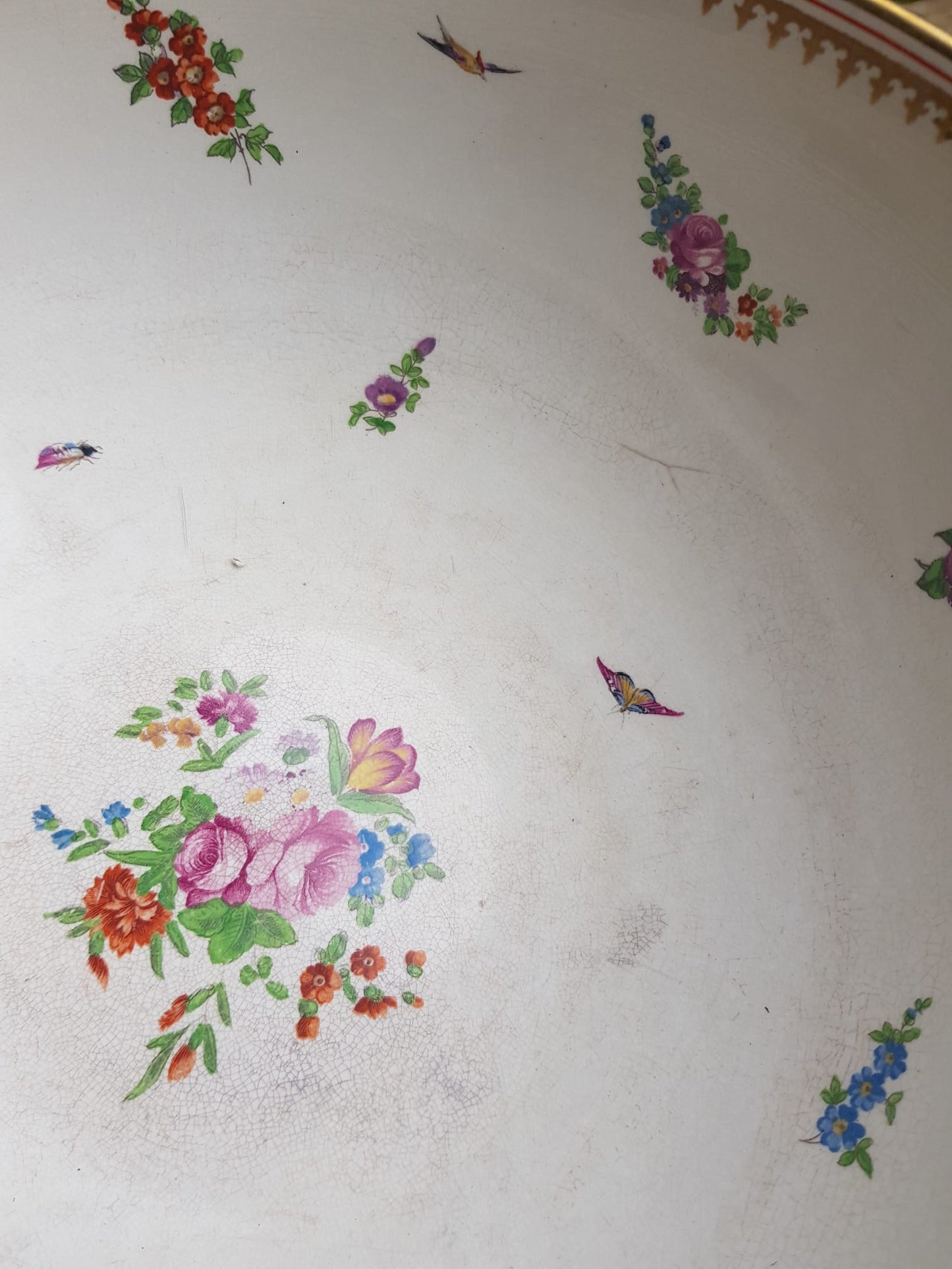 Booths Ltd. Blue Scale Punch Bowl, England,  early 1900s