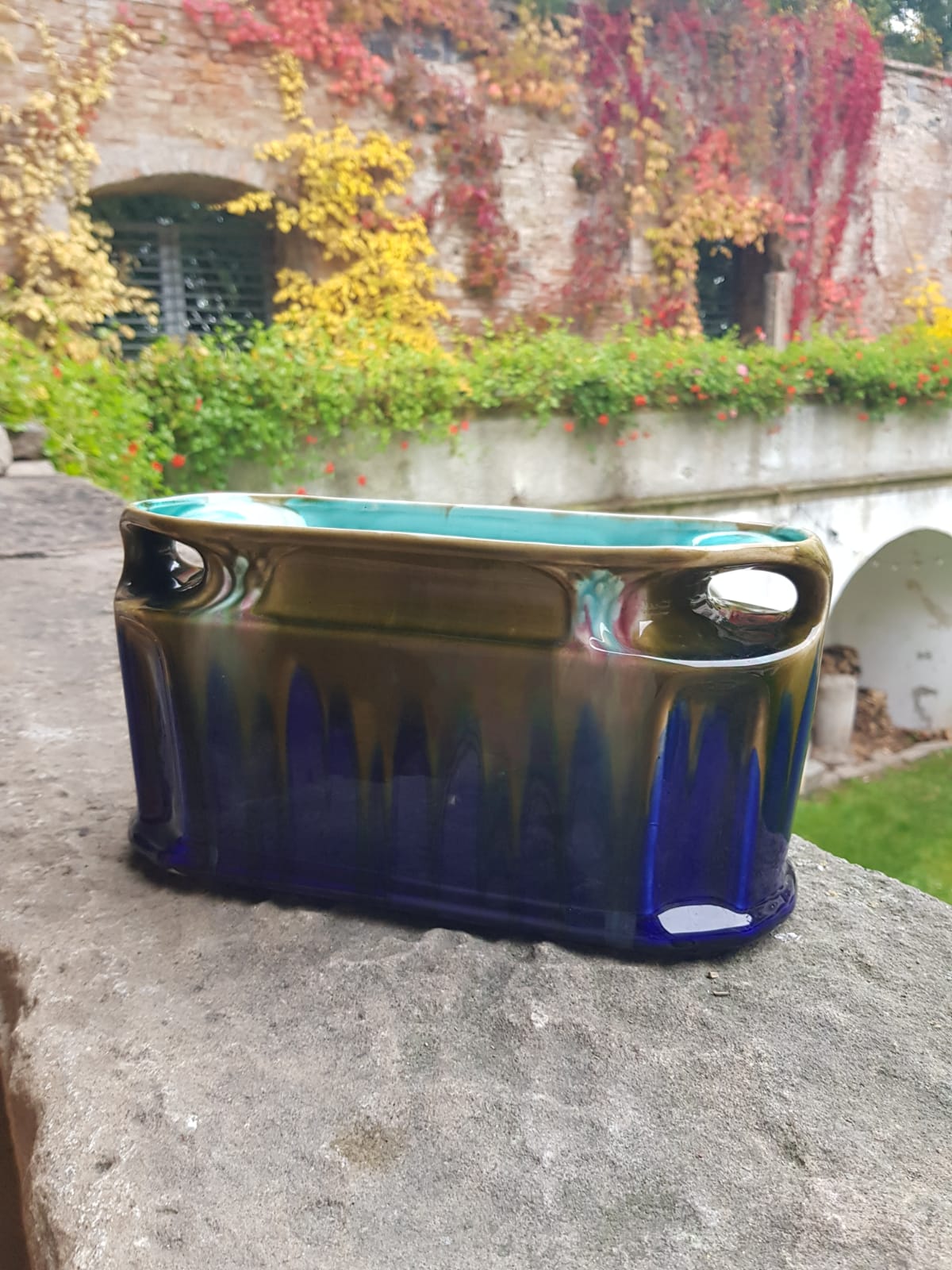 Art Nouveau Majolica Jardiniere by Orchies, France 1920s