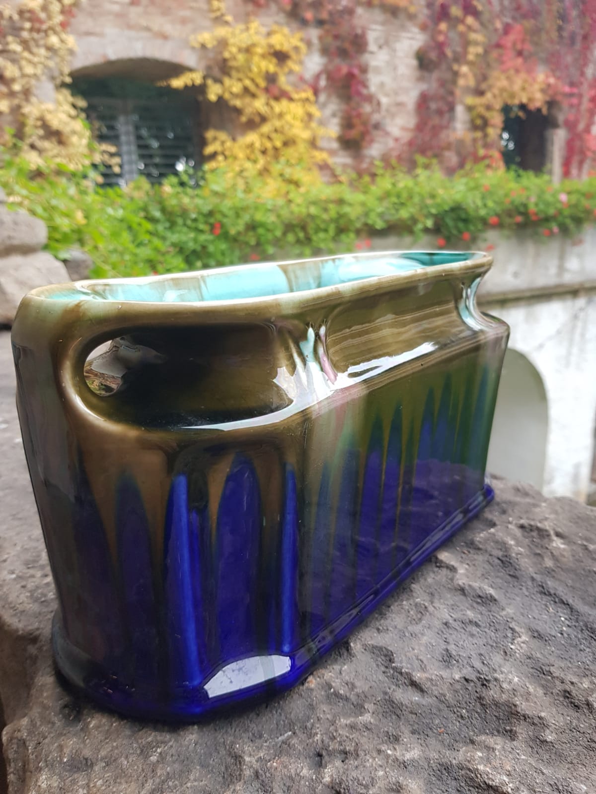 Art Nouveau Majolica Jardiniere by Orchies, France 1920s