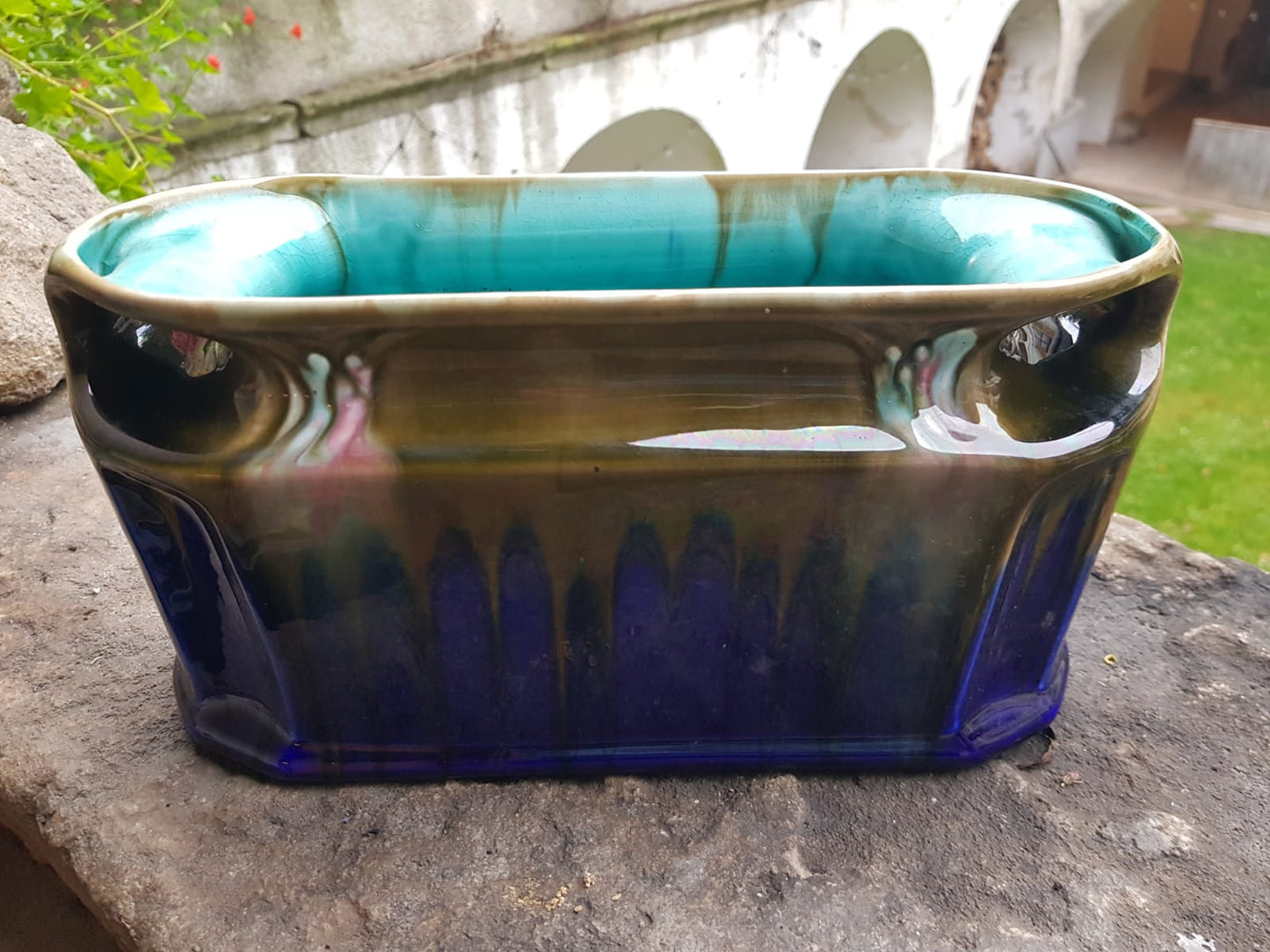 Art Nouveau Majolica Jardiniere by Orchies, France 1920s