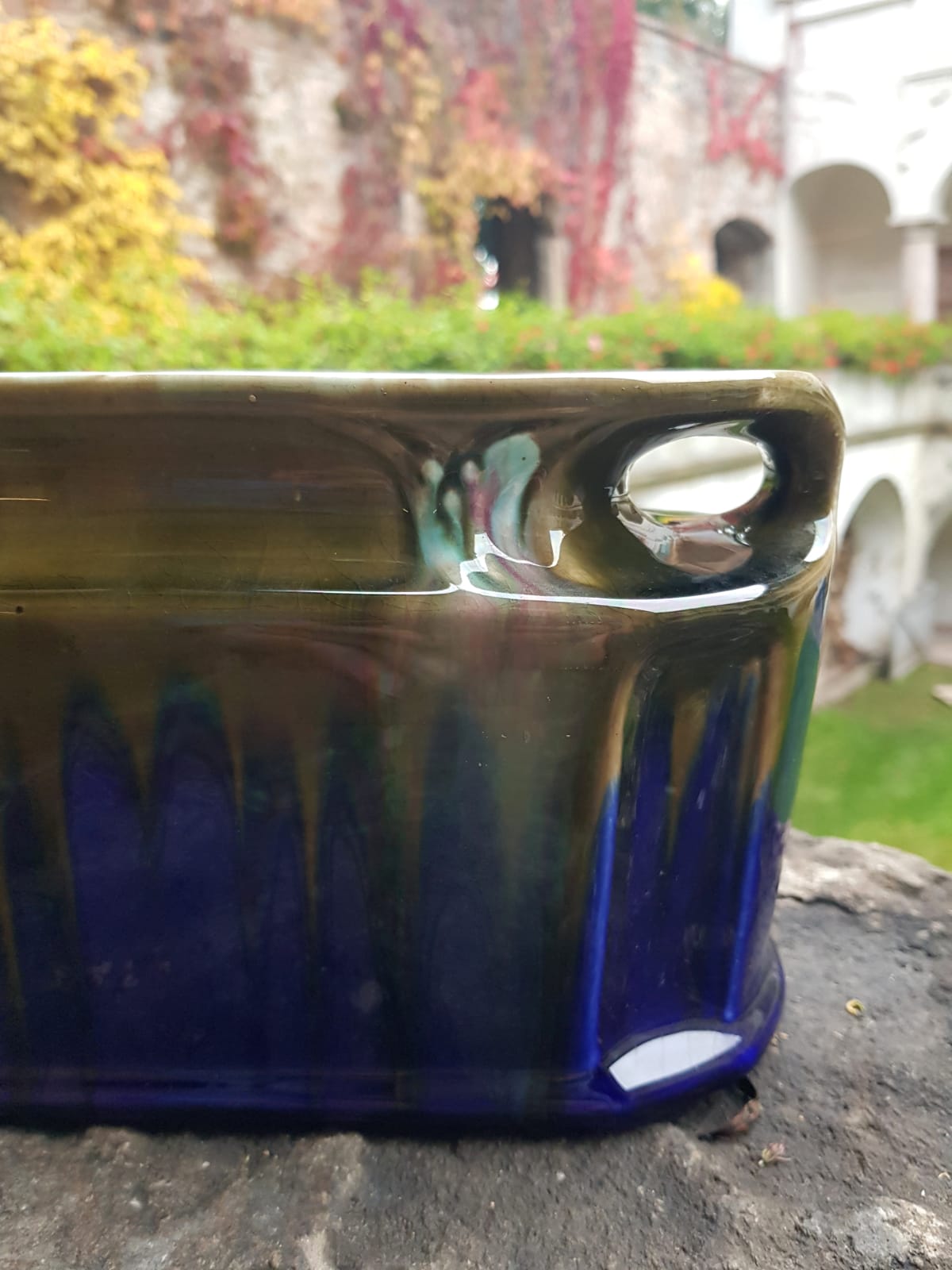 Art Nouveau Majolica Jardiniere by Orchies, France 1920s