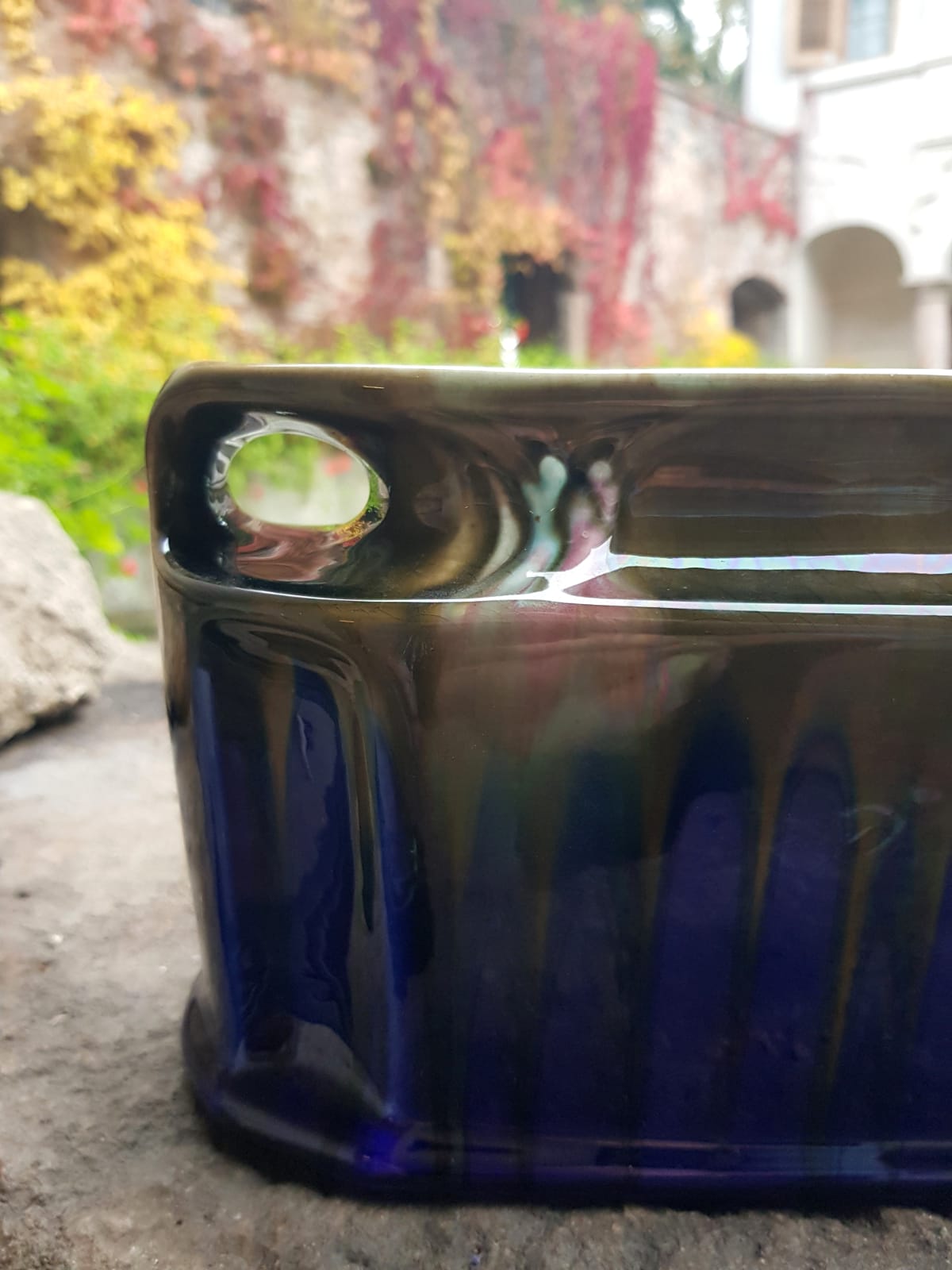 Art Nouveau Majolica Jardiniere by Orchies, France 1920s