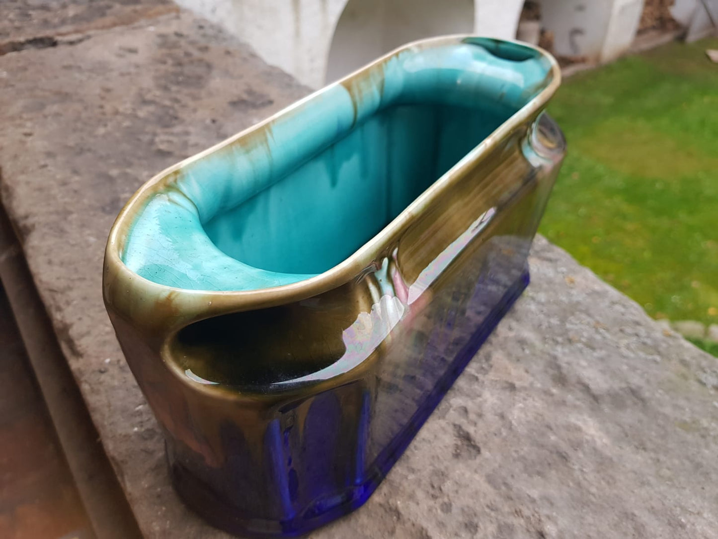 Art Nouveau Majolica Jardiniere by Orchies, France 1920s