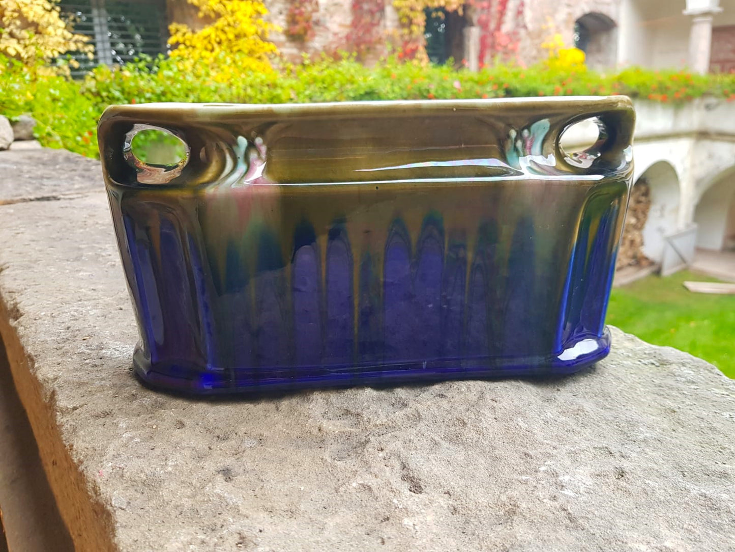 Art Nouveau Majolica Jardiniere by Orchies, France 1920s