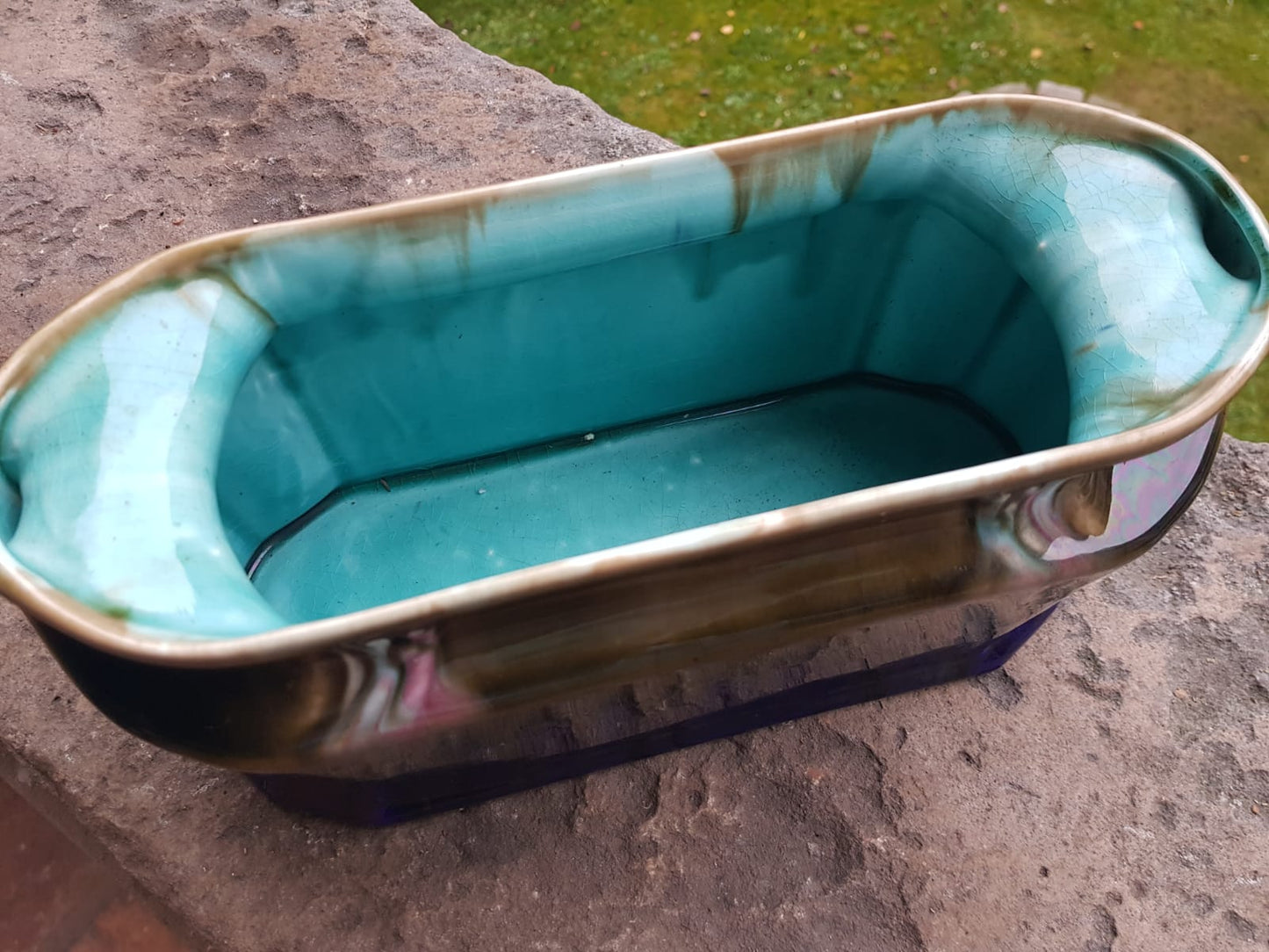 Art Nouveau Majolica Jardiniere by Orchies, France 1920s