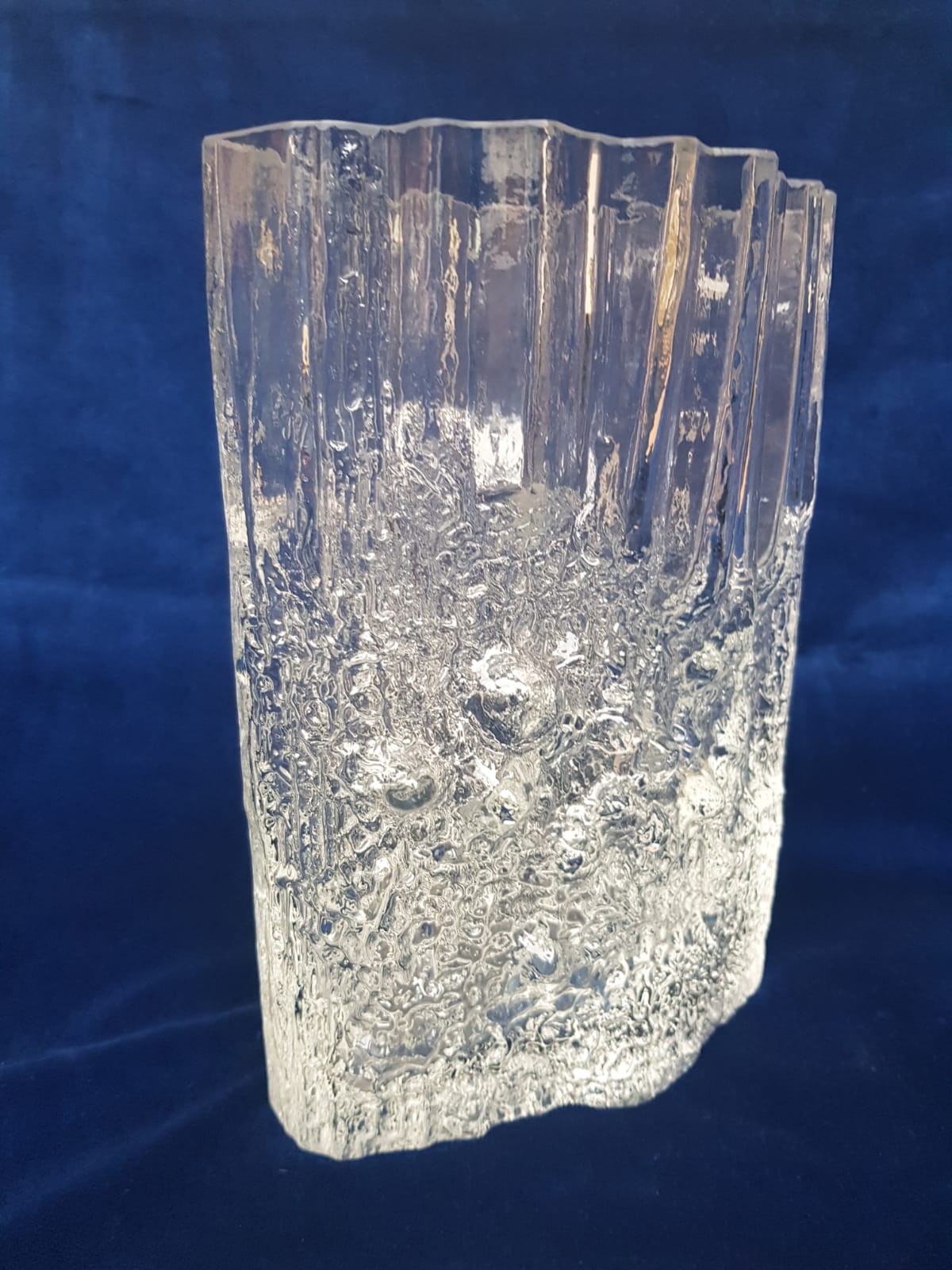 Vintage glass vase Pinus by Tapio Wirkalla for litala glassworks, 1970s