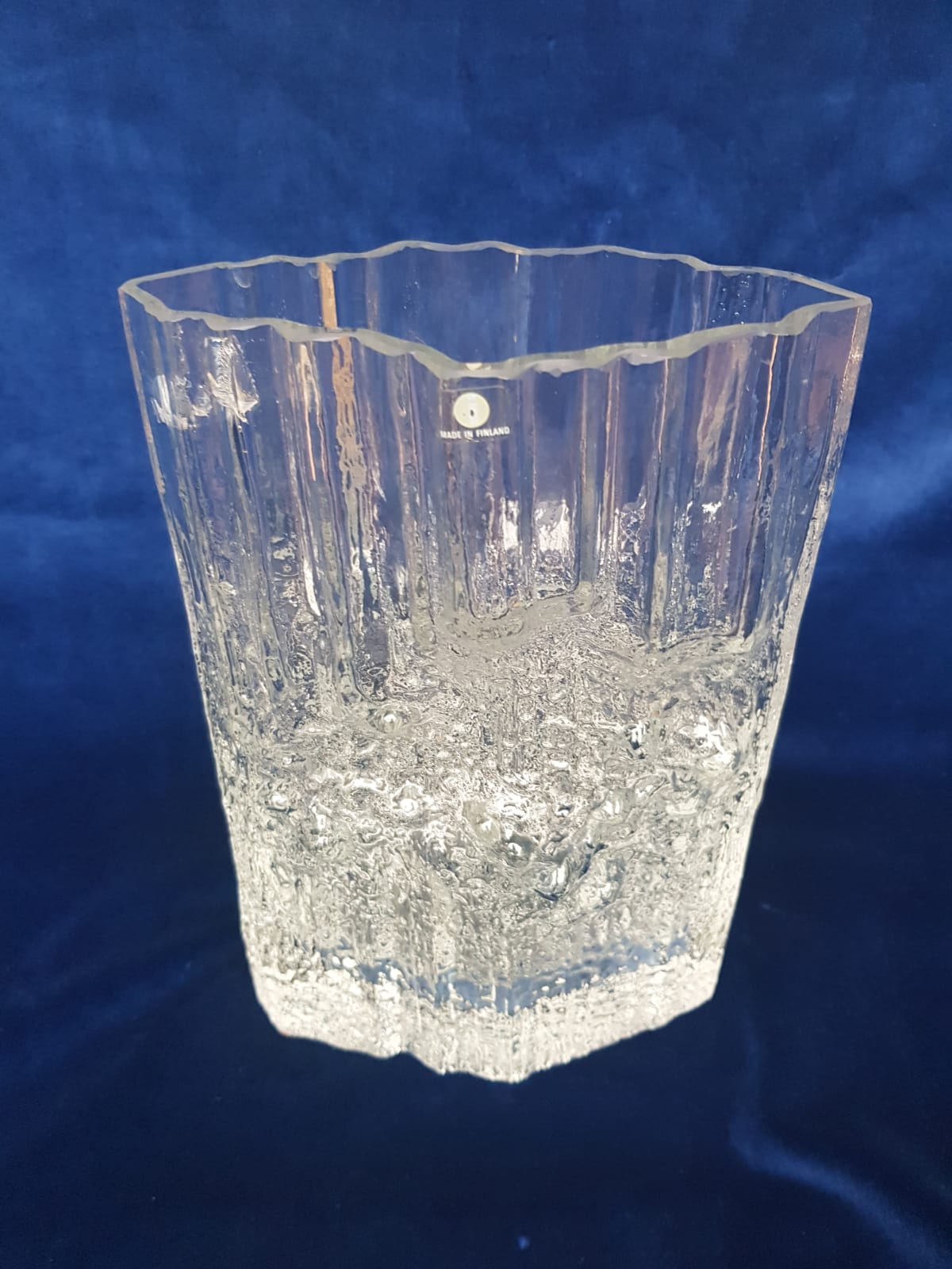 Vintage glass vase Pinus by Tapio Wirkalla for litala glassworks, 1970s