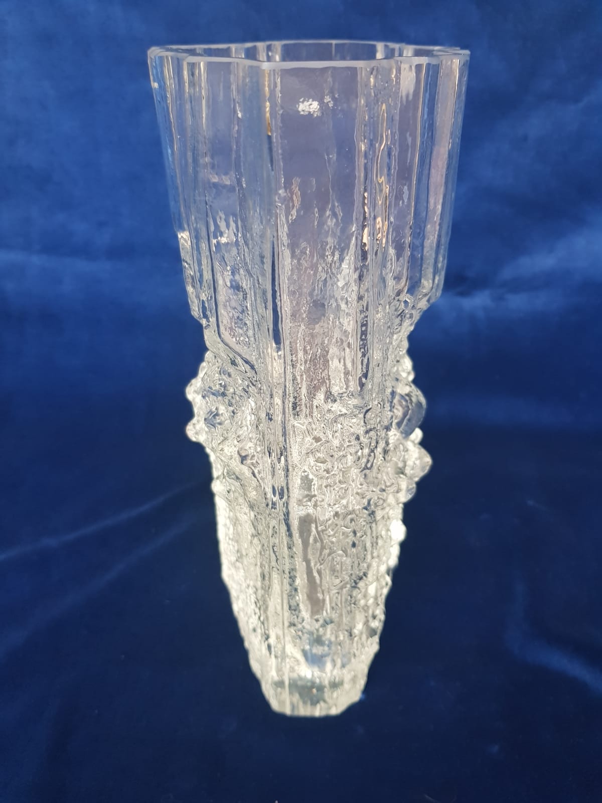 Vintage glass vase Pinus by Tapio Wirkalla for litala glassworks, 1970s