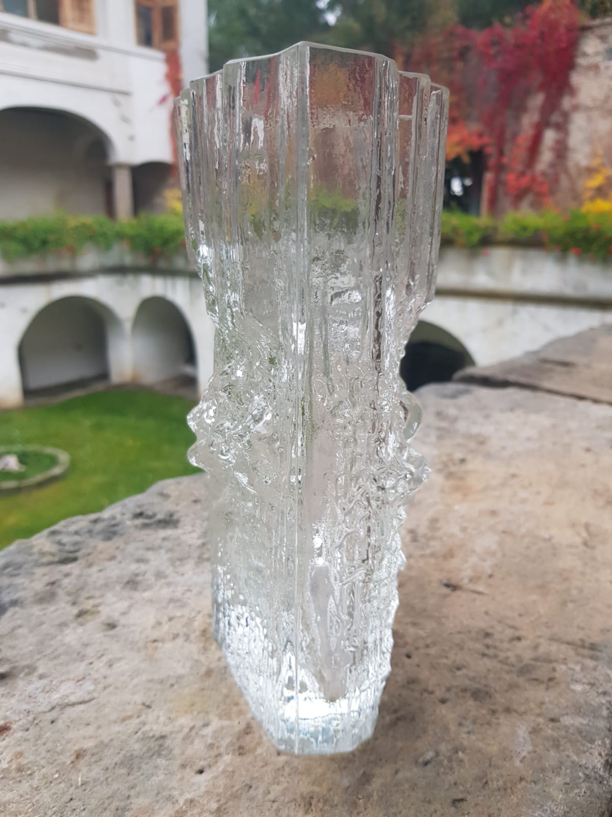 Vintage glass vase Pinus by Tapio Wirkalla for litala glassworks, 1970s