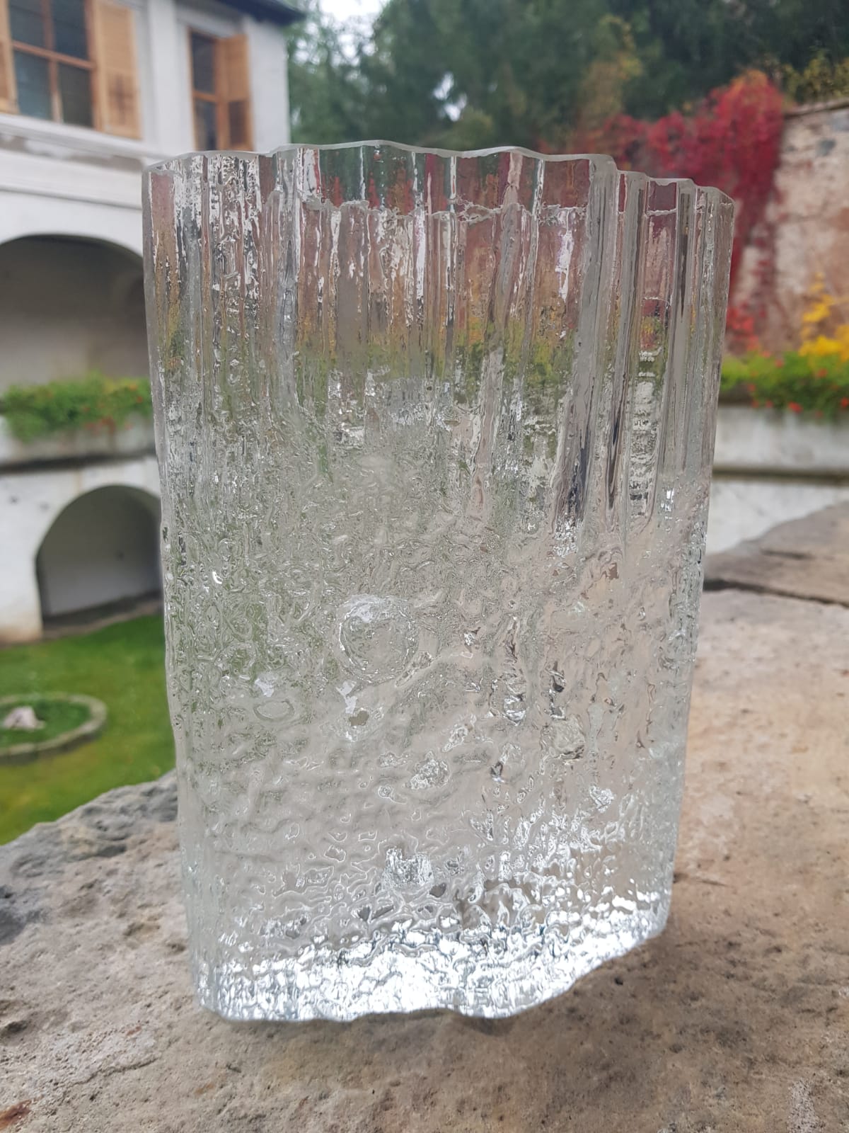 Vintage glass vase Pinus by Tapio Wirkalla for litala glassworks, 1970s