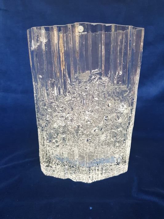 Vintage glass vase Pinus by Tapio Wirkalla for litala glassworks, 1970s