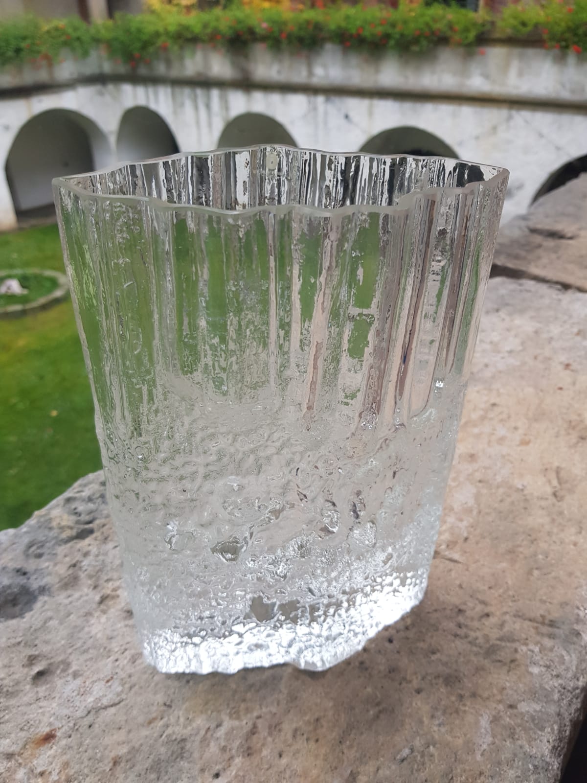 Vintage glass vase Pinus by Tapio Wirkalla for litala glassworks, 1970s