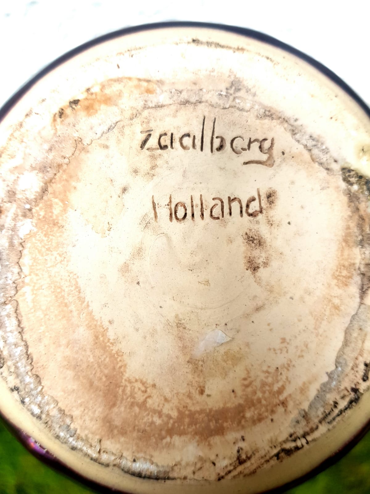 Vintage Glazed Ceramic Vase Zaalberg, Holland, 1980s