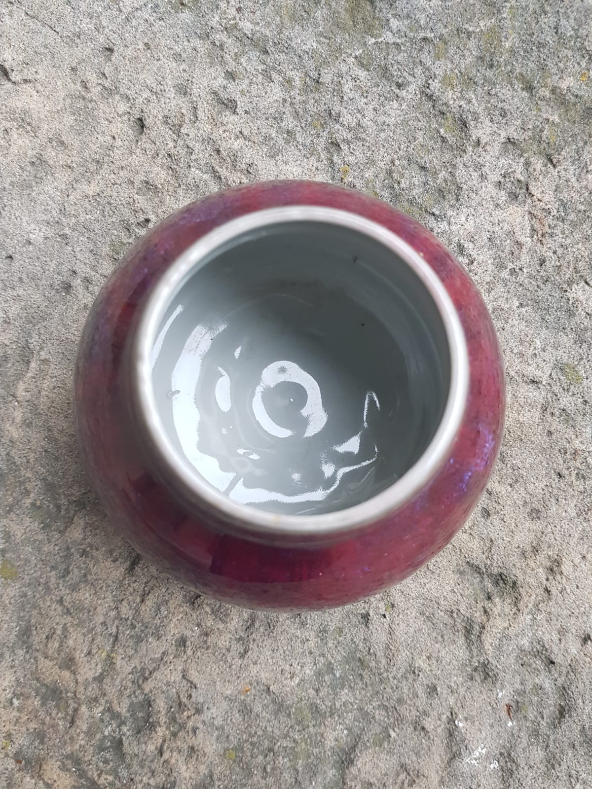 Ceramic Art Pottery Ox Blood Glazed Vase, Bohemia 1900s