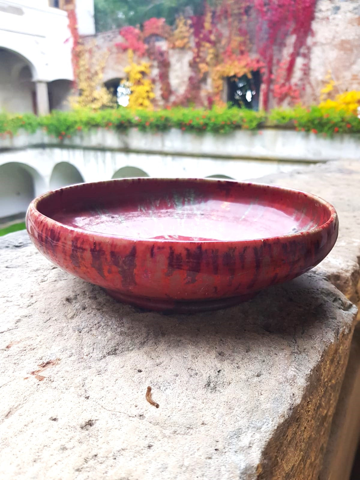 Delft Red flat bowl by De Porceleyne Fles, Holland 1900s