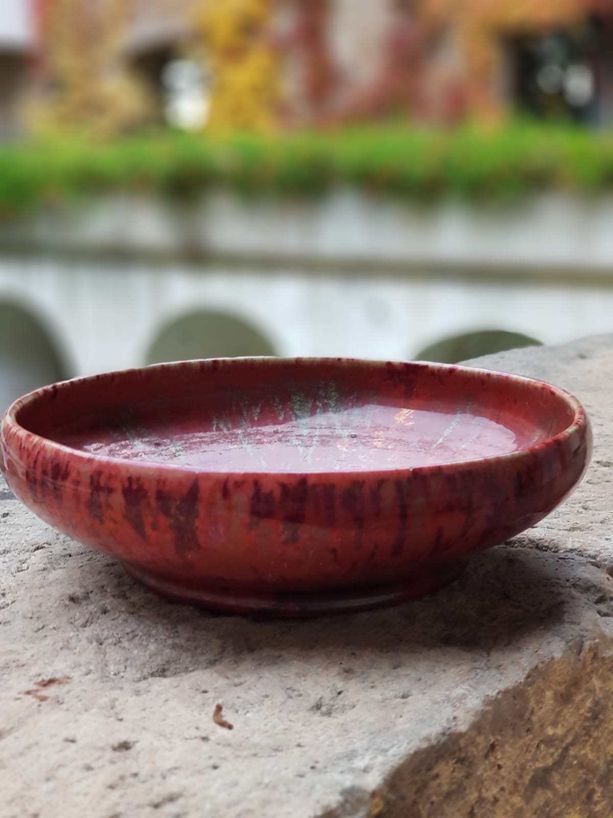 Delft Red flat bowl by De Porceleyne Fles, Holland 1900s