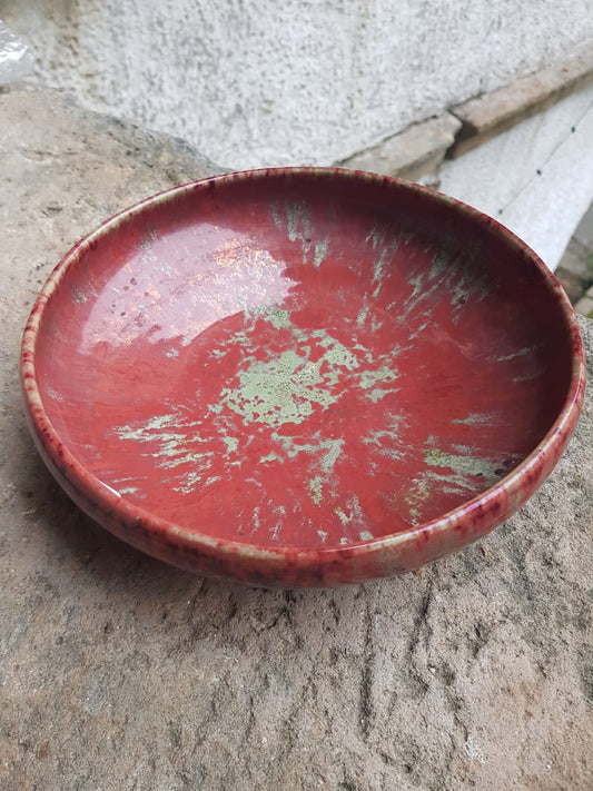 Delft Red flat bowl by De Porceleyne Fles, Holland 1900s