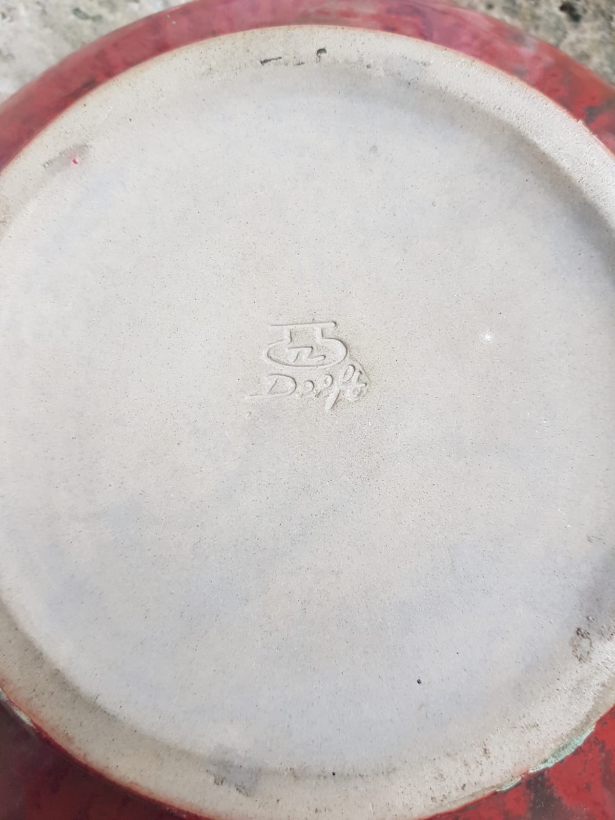 Delft Red flat bowl by De Porceleyne Fles, Holland 1900s