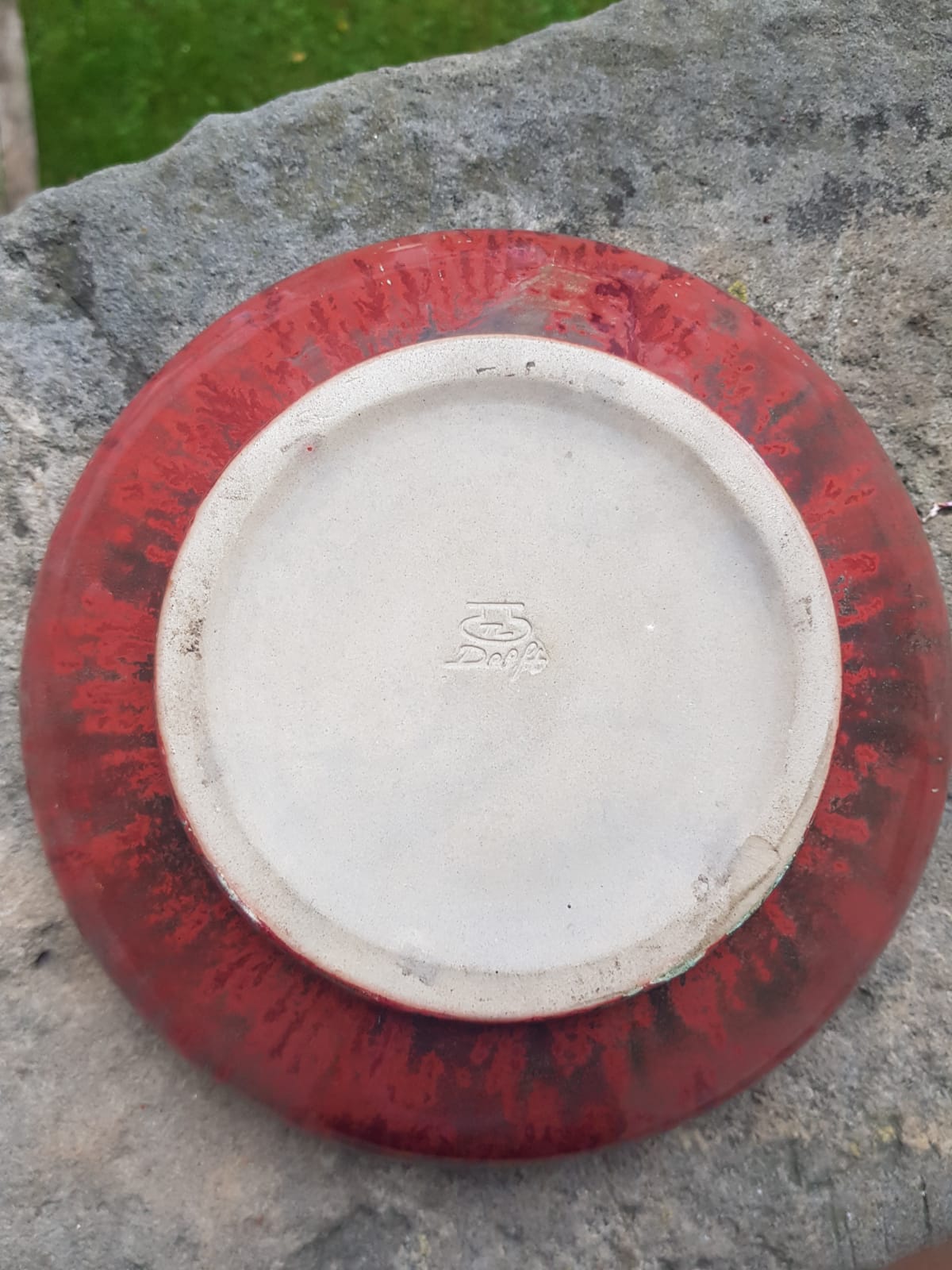 Delft Red flat bowl by De Porceleyne Fles, Holland 1900s