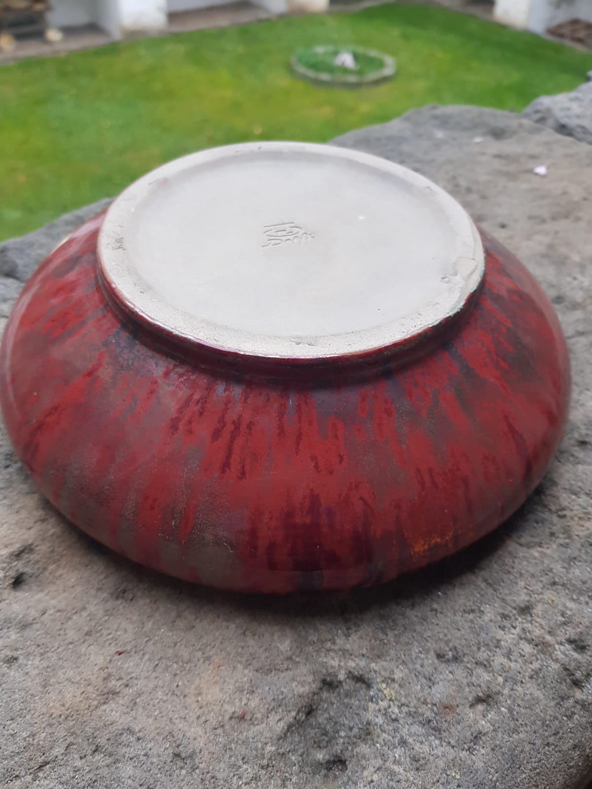 Delft Red flat bowl by De Porceleyne Fles, Holland 1900s