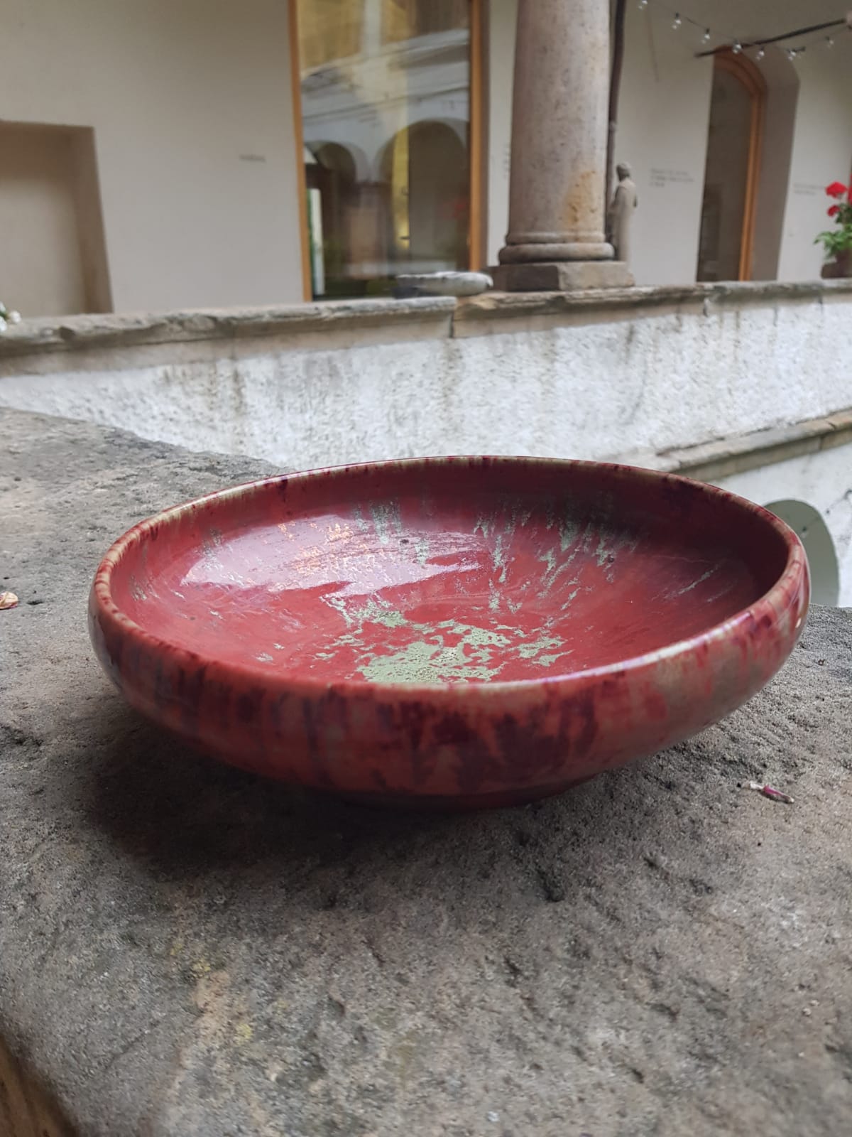 Delft Red flat bowl by De Porceleyne Fles, Holland 1900s