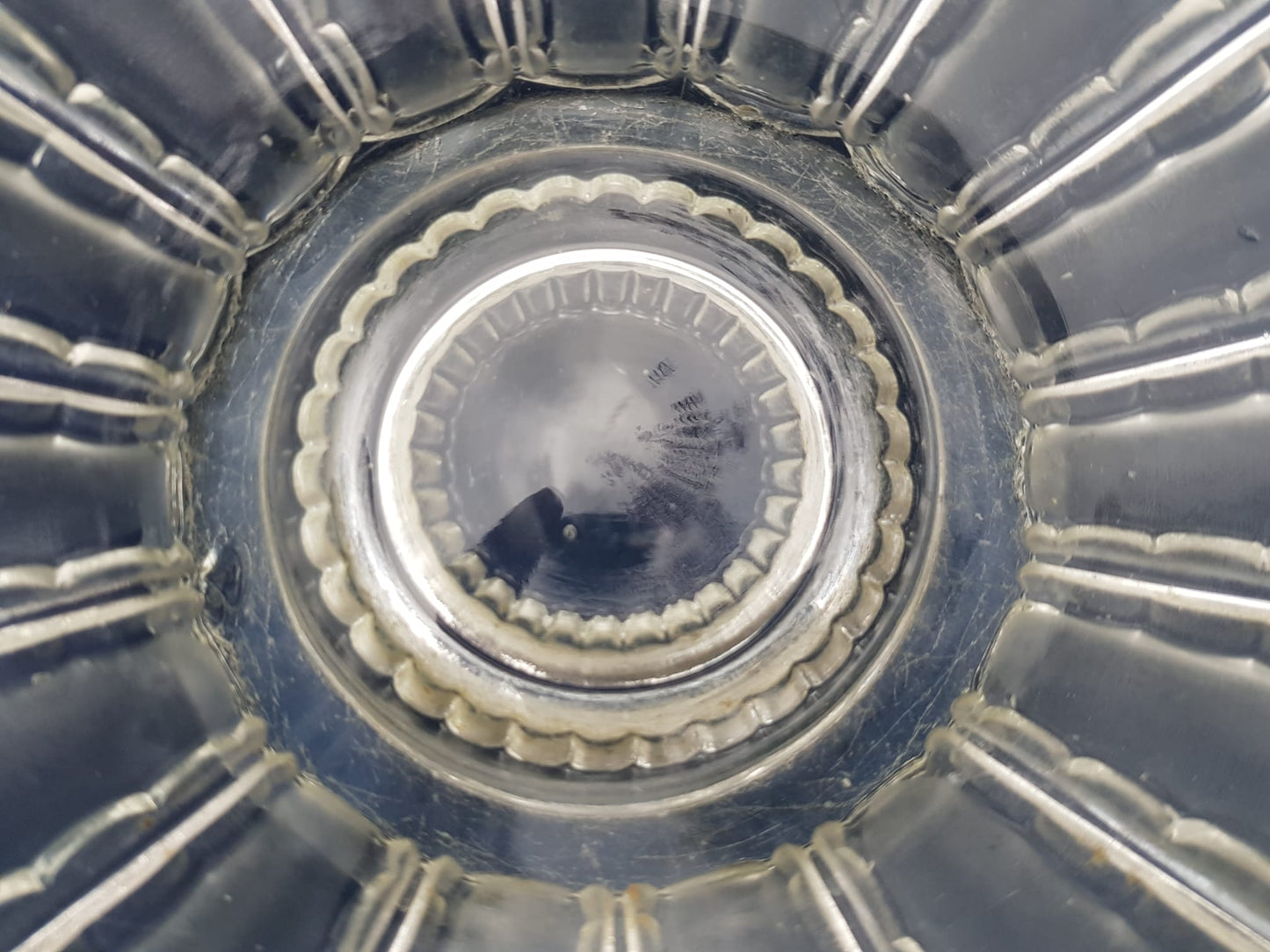 Art Deco Pressed Glass Platter, Czechoslovakia 1940s