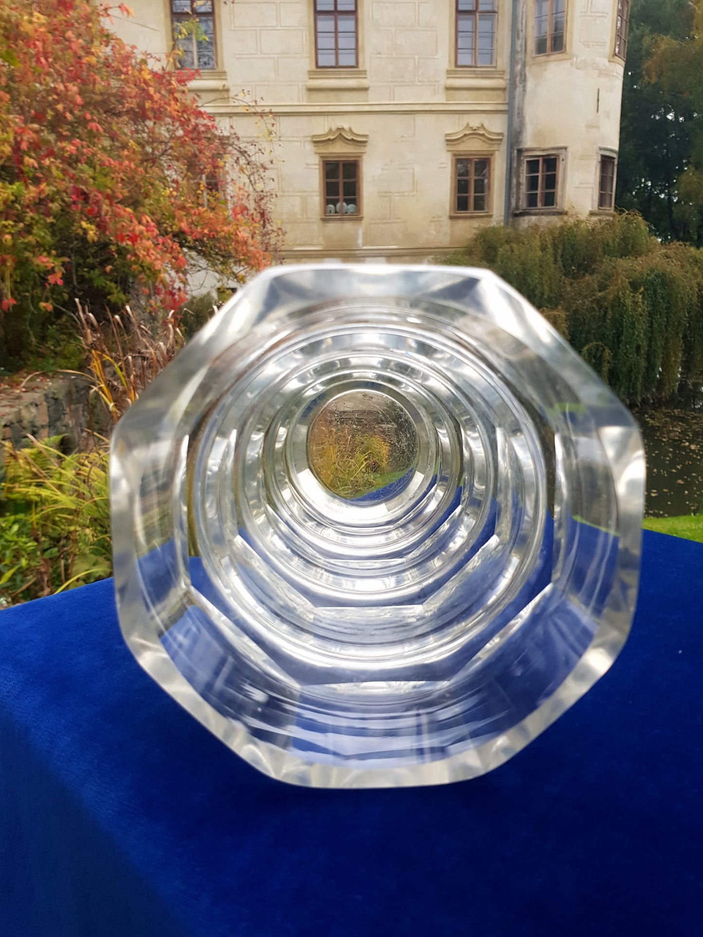 Art Deco Glass Vase Josef Hofmann for Moser Glassworks, Czechoslovakia 1940s