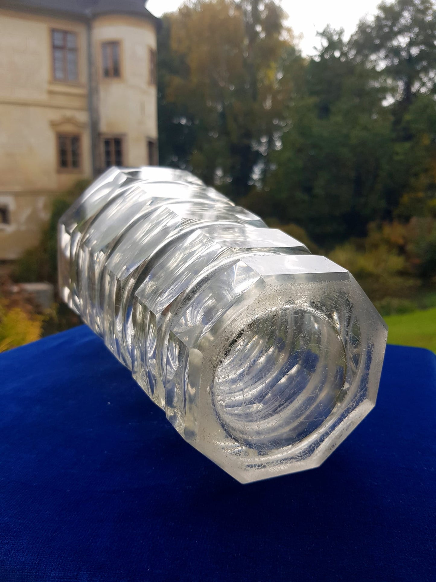 Art Deco Glass Vase Josef Hofmann for Moser Glassworks, Czechoslovakia 1940s