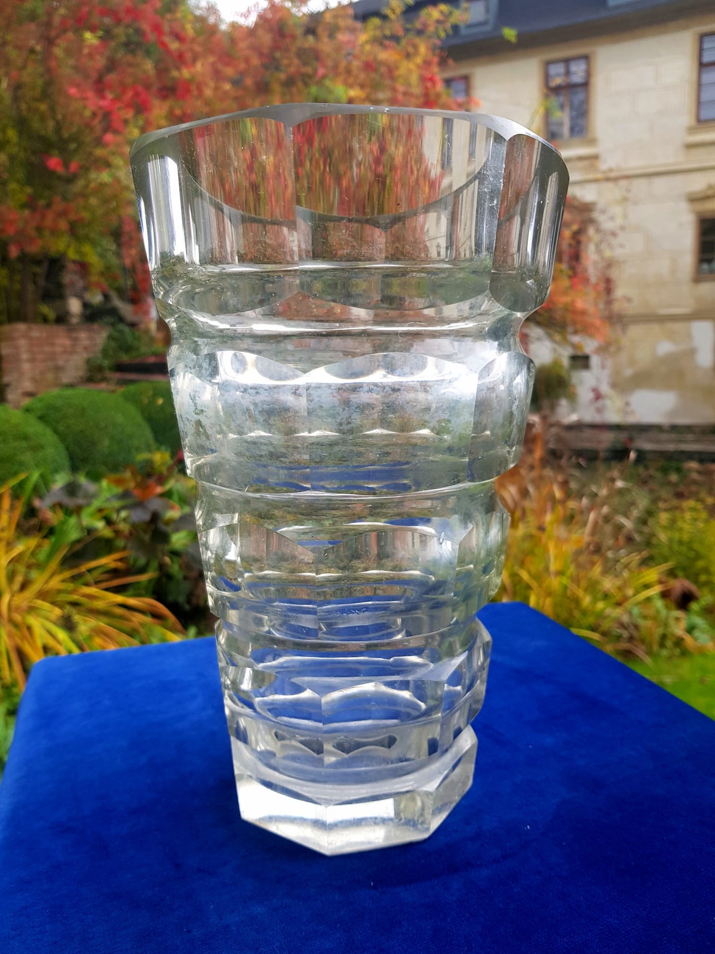 Art Deco Glass Vase Josef Hofmann for Moser Glassworks, Czechoslovakia 1940s