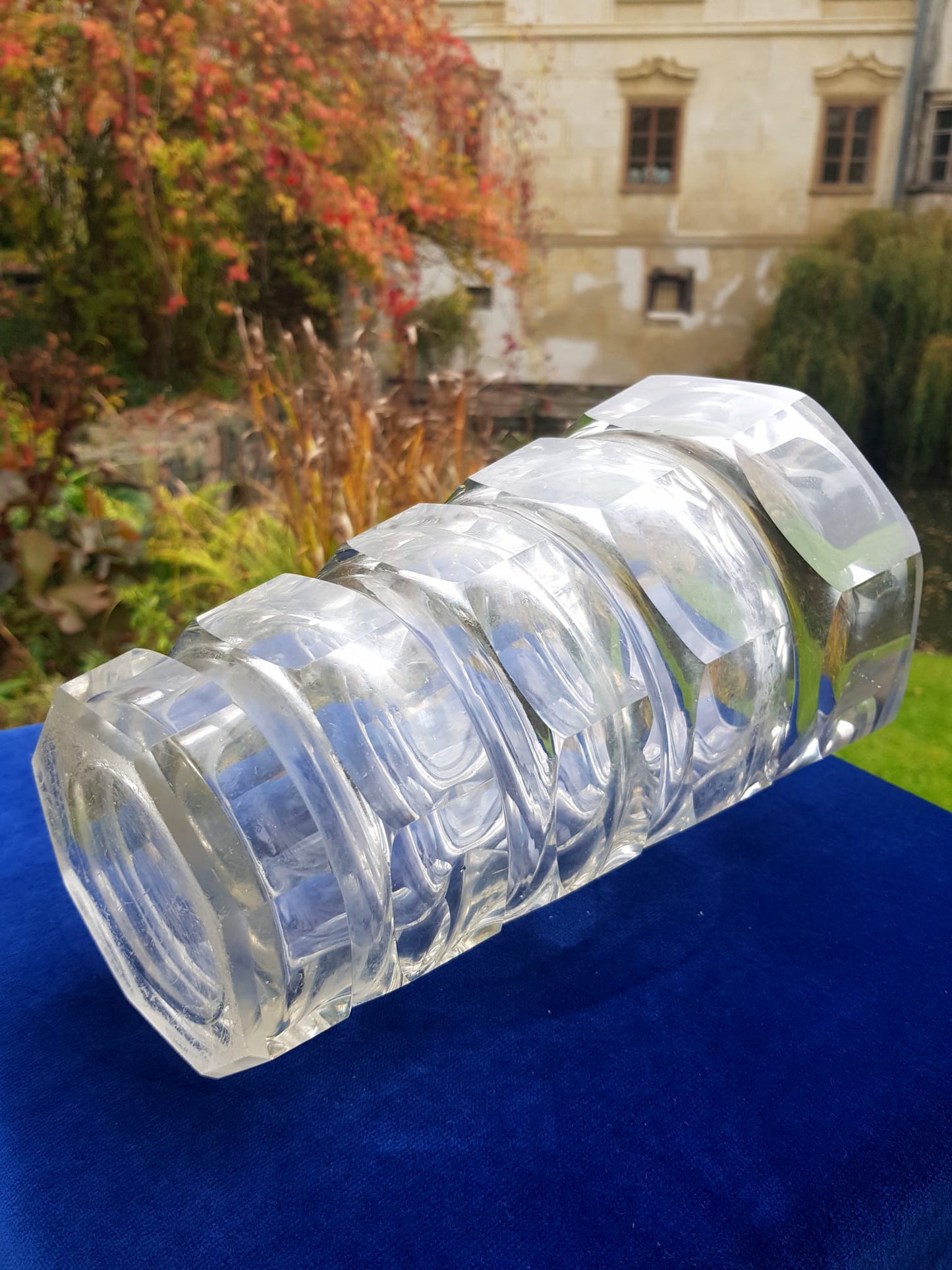 Art Deco Glass Vase Josef Hofmann for Moser Glassworks, Czechoslovakia 1940s