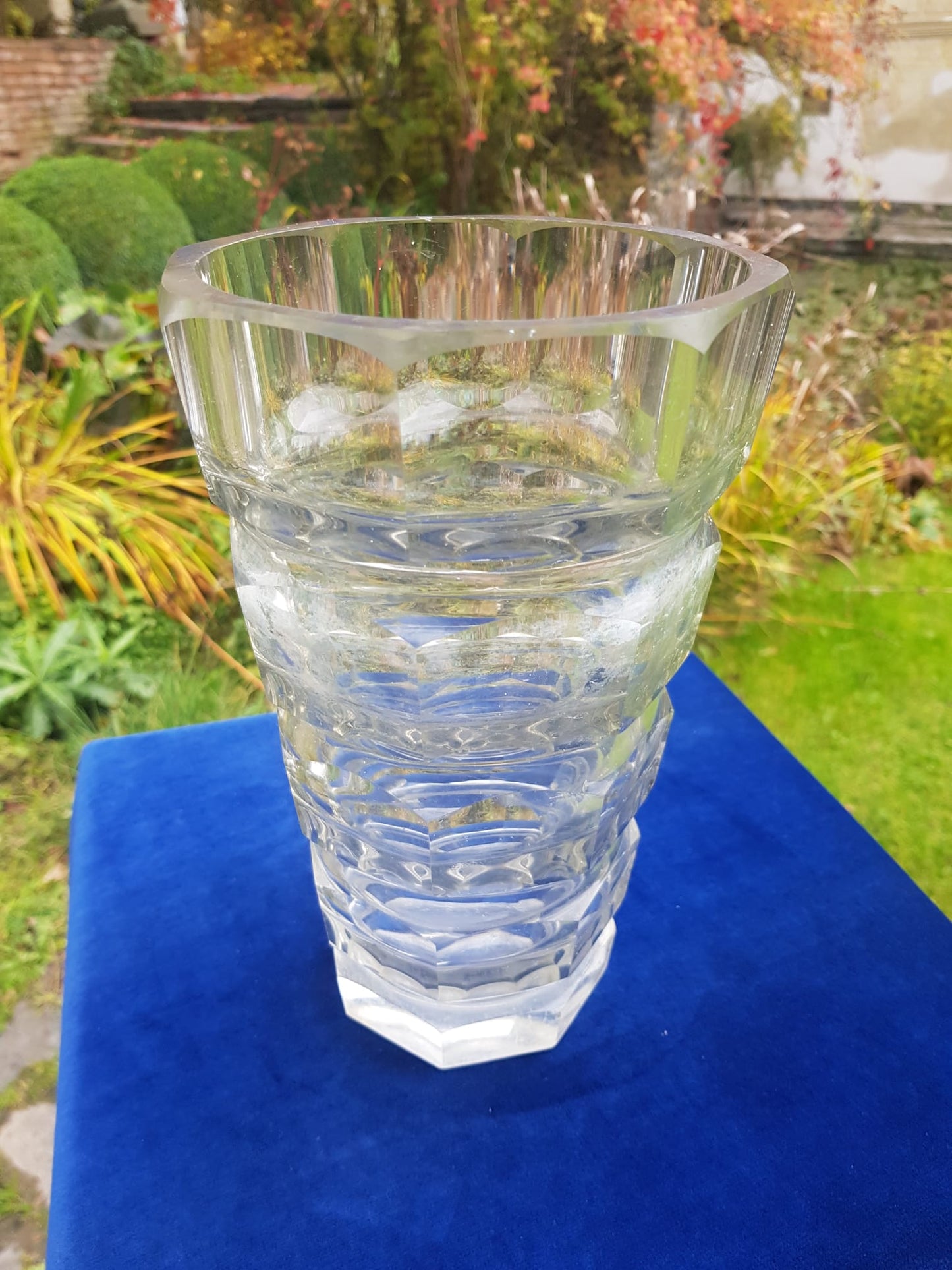 Art Deco Glass Vase Josef Hofmann for Moser Glassworks, Czechoslovakia 1940s