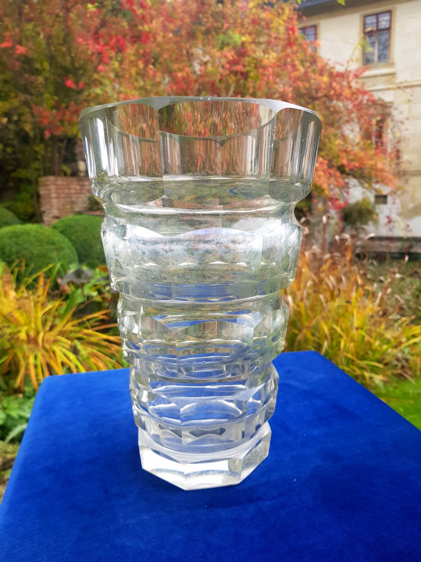 Art Deco Glass Vase Josef Hofmann for Moser Glassworks, Czechoslovakia 1940s