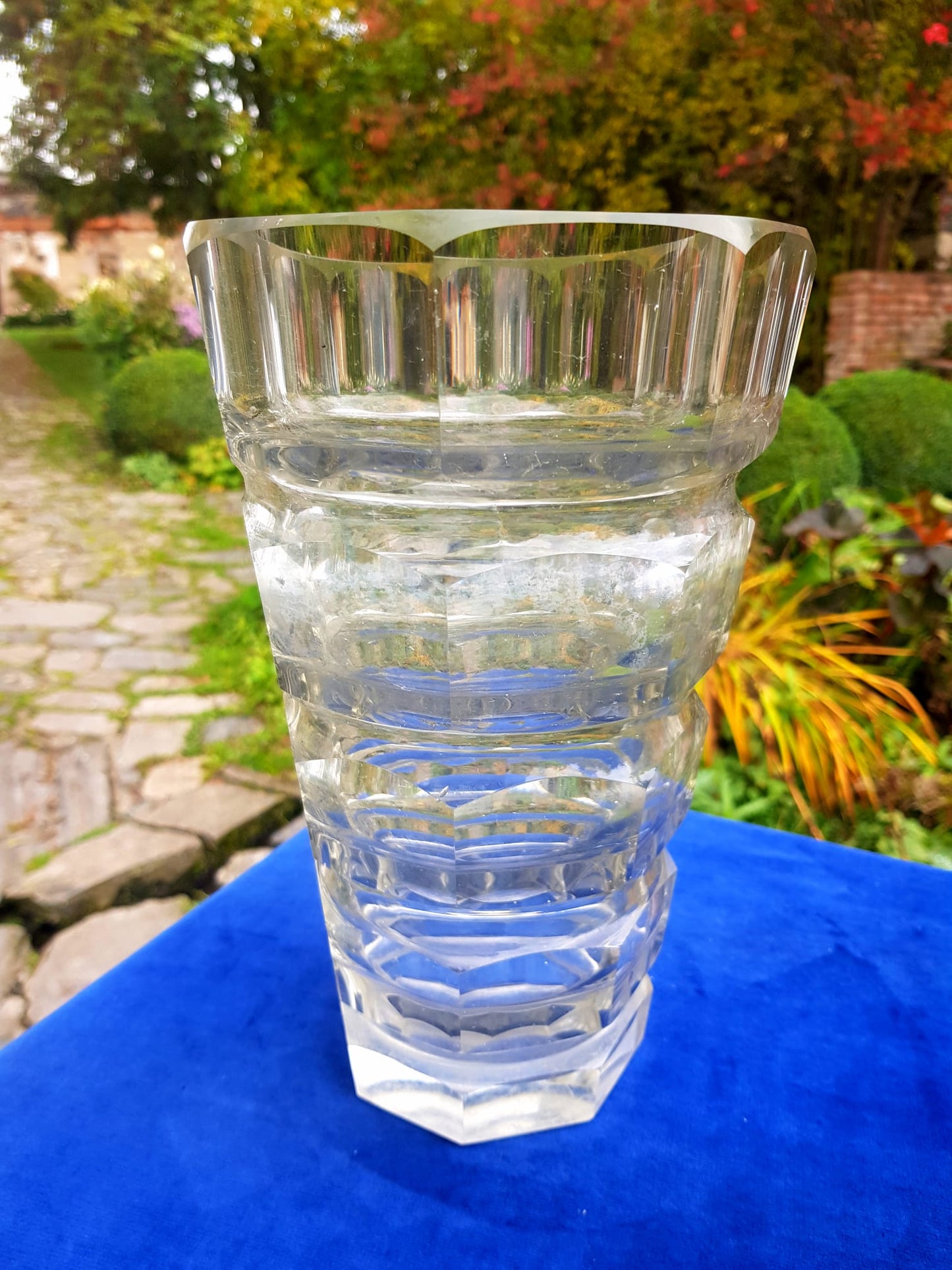 Art Deco Glass Vase Josef Hofmann for Moser Glassworks, Czechoslovakia 1940s