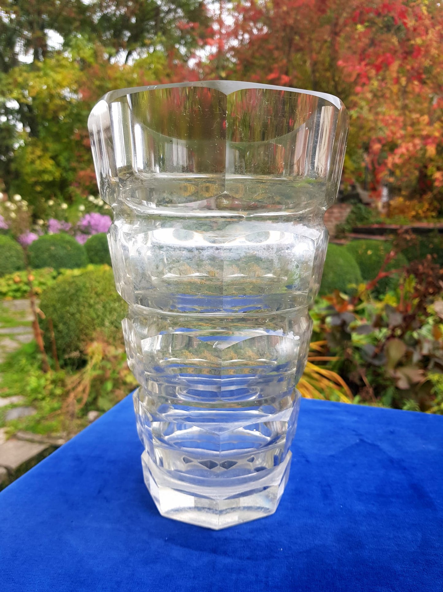 Art Deco Glass Vase Josef Hofmann for Moser Glassworks, Czechoslovakia 1940s