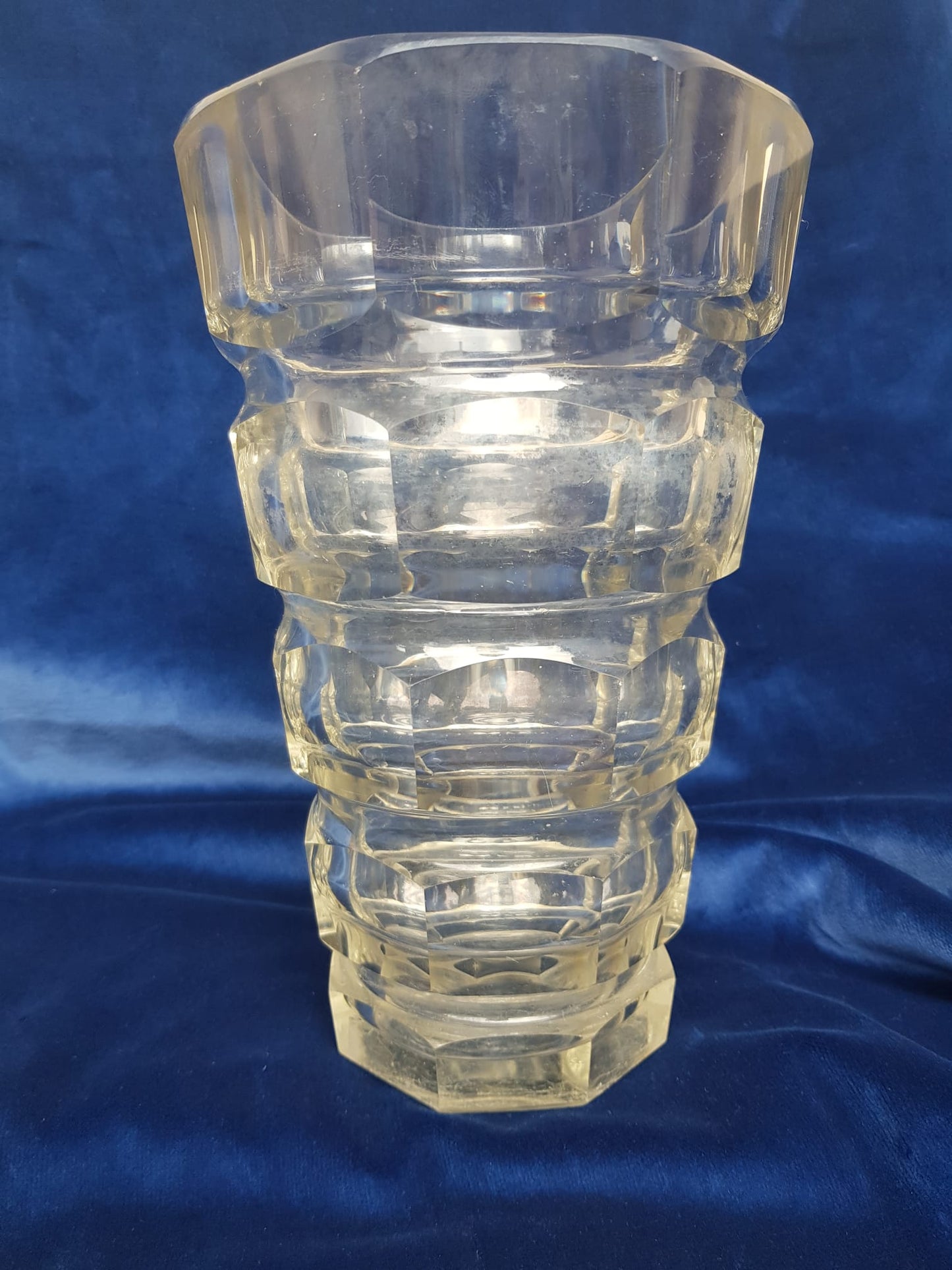 Art Deco Glass Vase Josef Hofmann for Moser Glassworks, Czechoslovakia 1940s