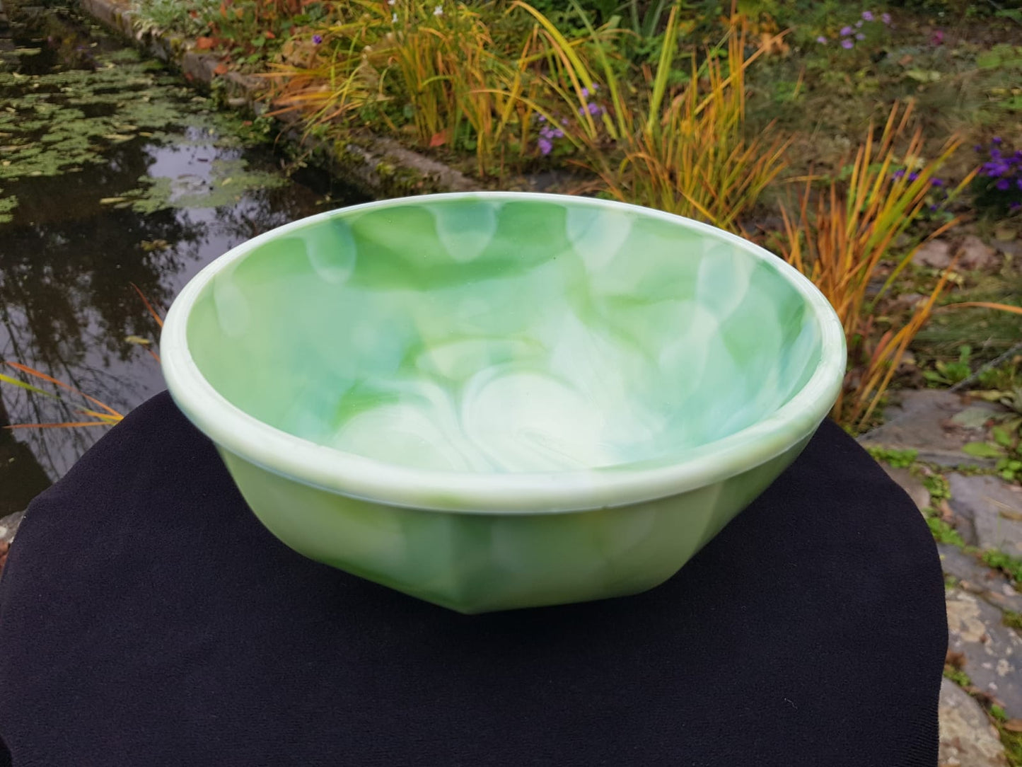 Andries Dirk Copier Opal Glass Bowl, Glasfabriek Leerdam, Holland 1930s