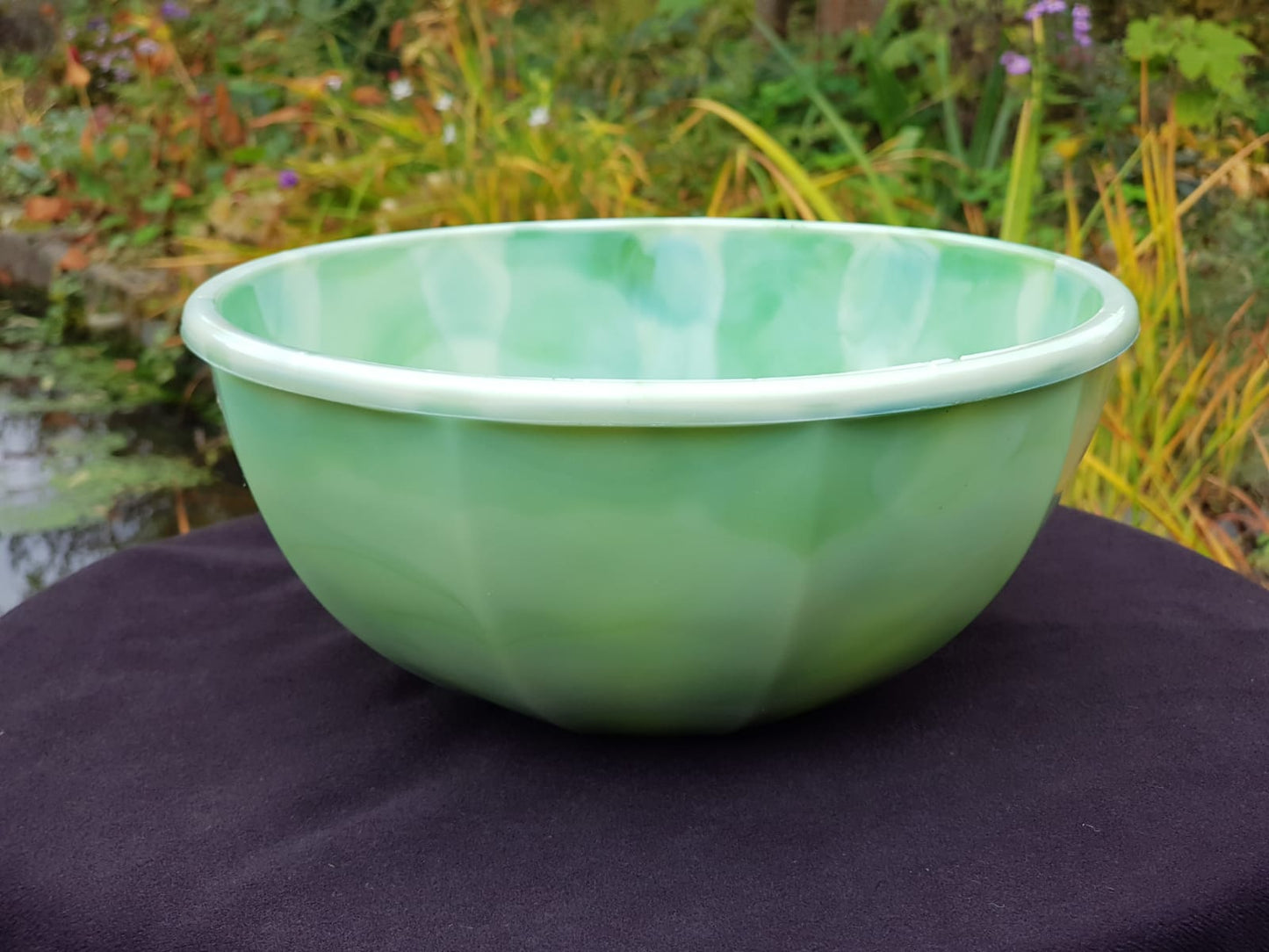 Andries Dirk Copier Opal Glass Bowl, Glasfabriek Leerdam, Holland 1930s