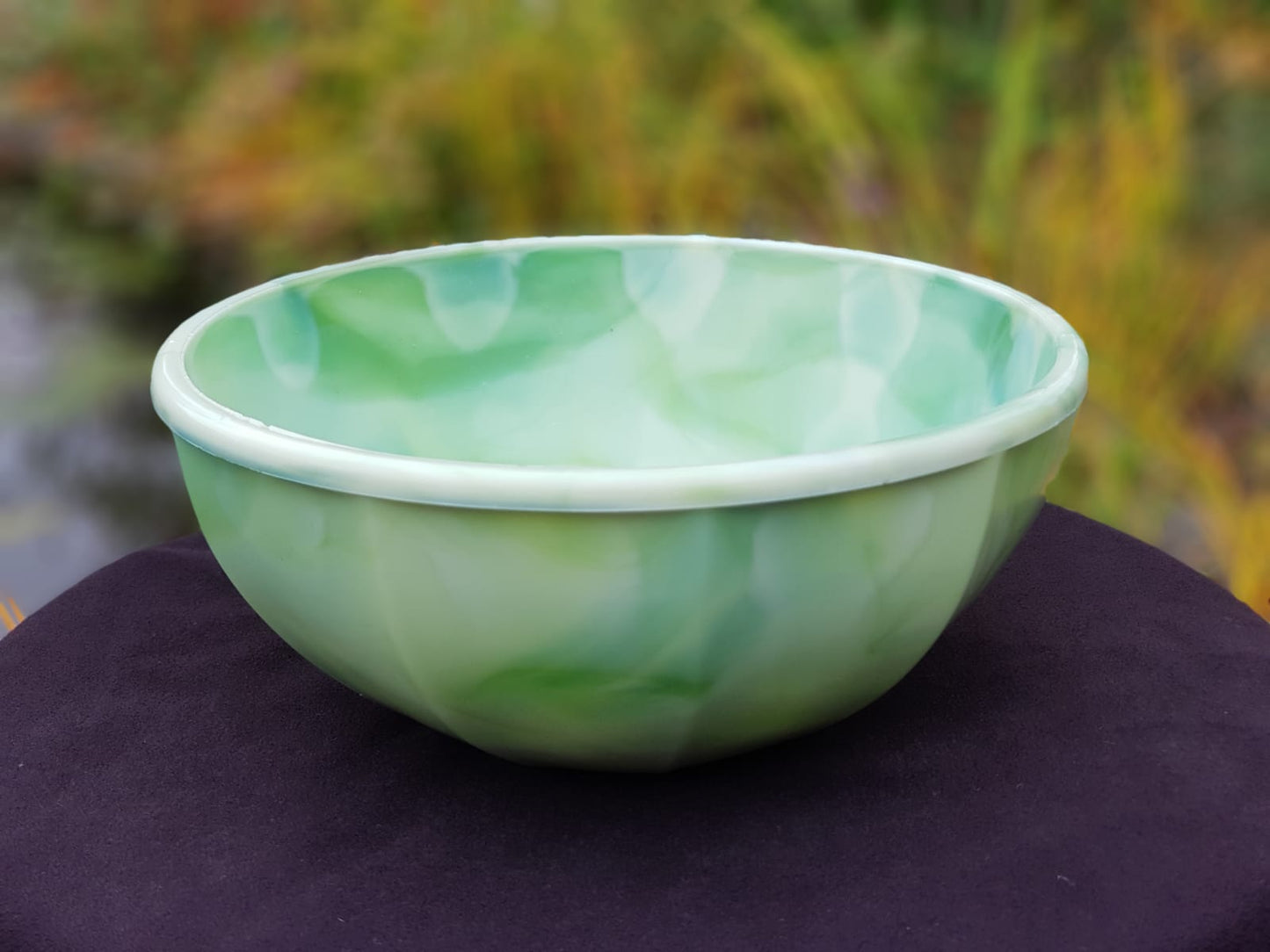 Andries Dirk Copier Opal Glass Bowl, Glasfabriek Leerdam, Holland 1930s