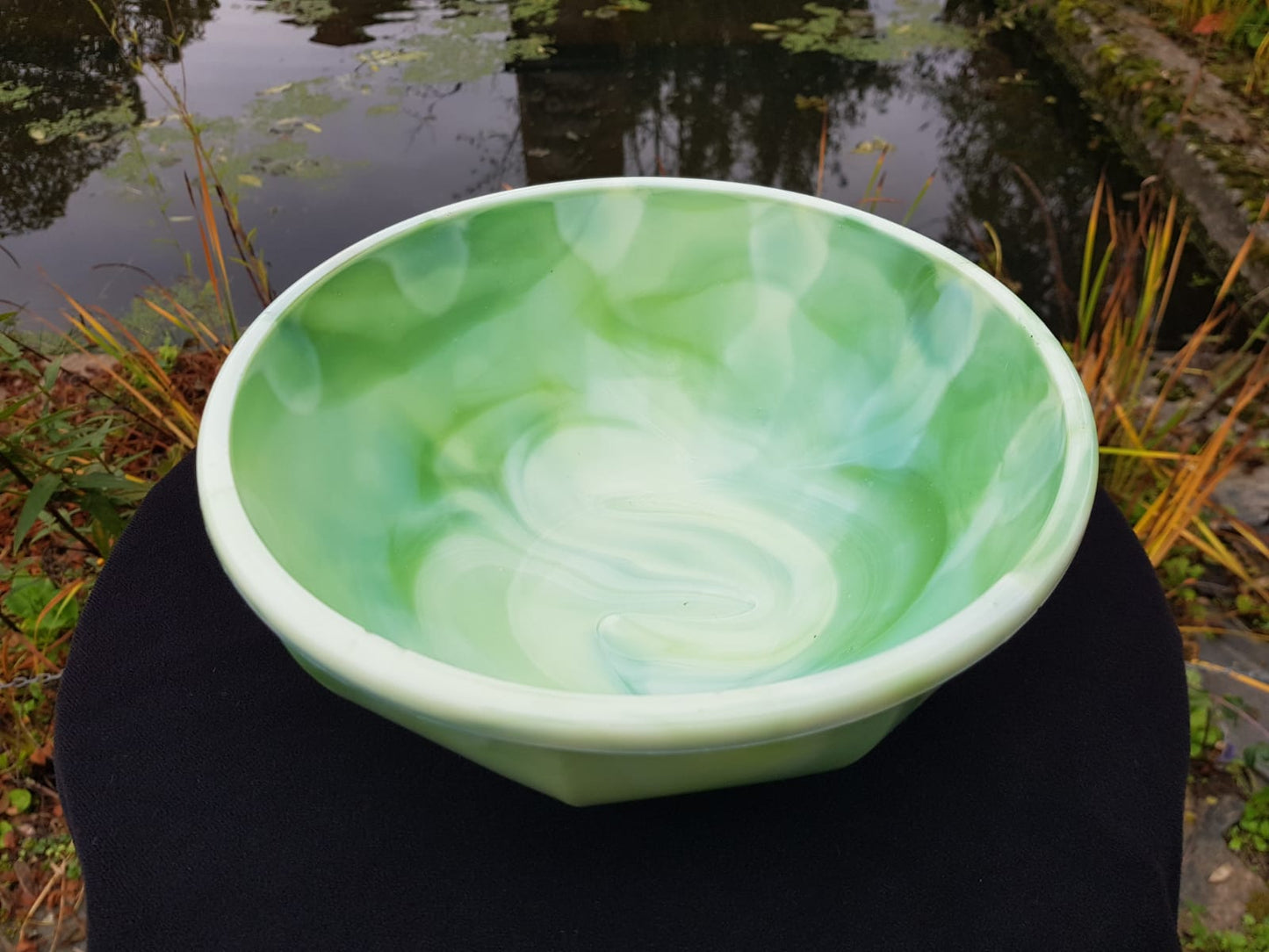 Andries Dirk Copier Opal Glass Bowl, Glasfabriek Leerdam, Holland 1930s