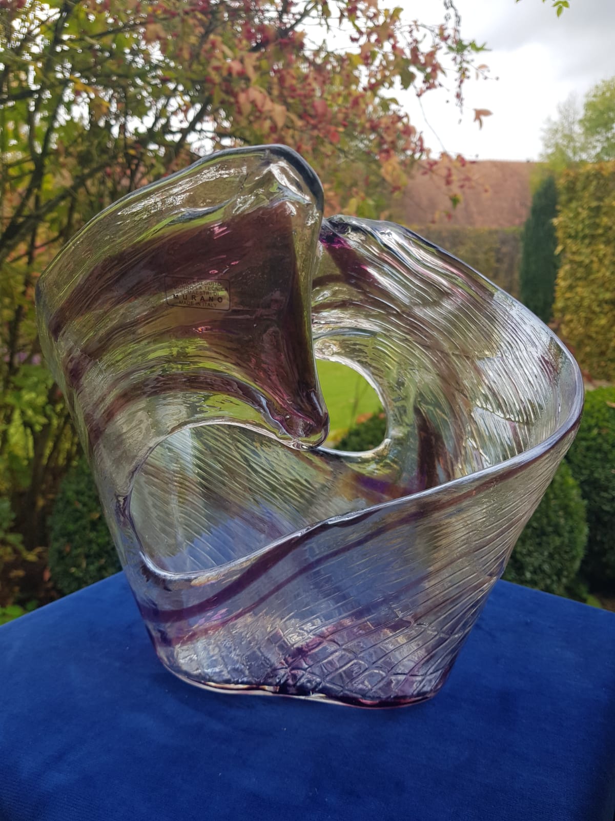 Murano Split Glass Vase, Italy, late 20th Century