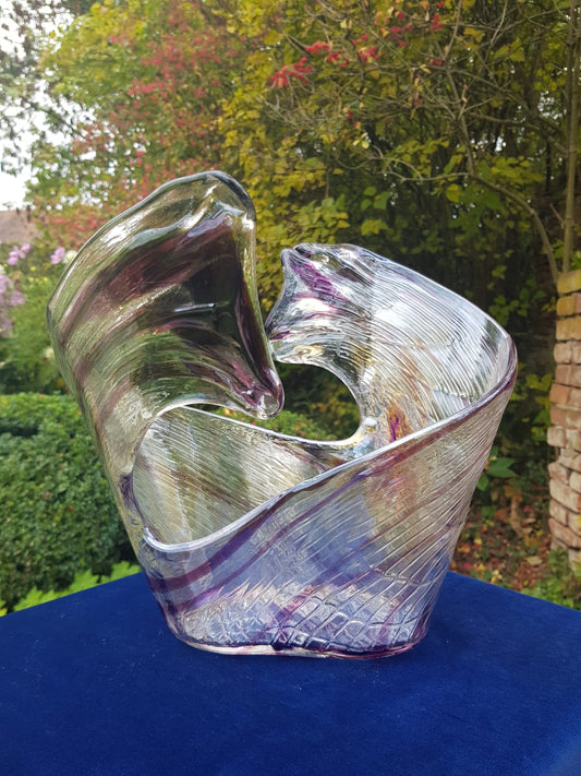 Murano Split Glass Vase, Italy, late 20th Century