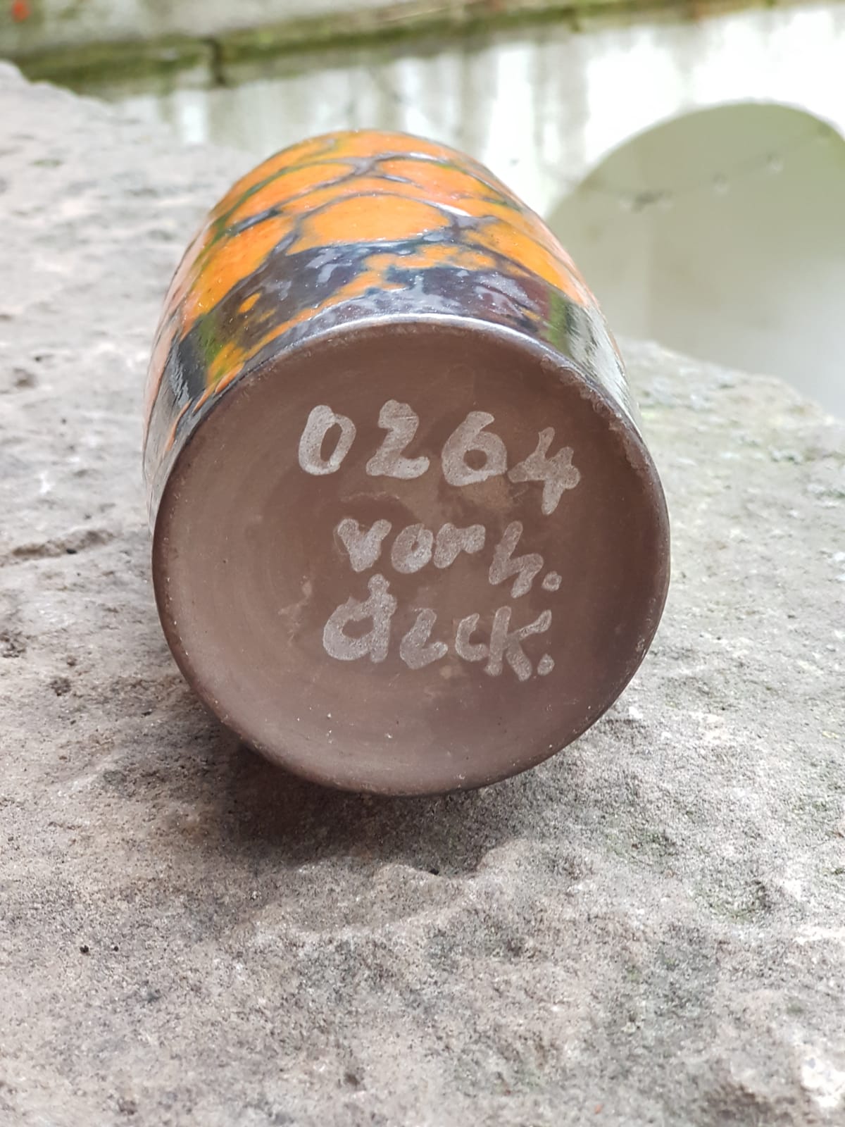 Fat Lava Ceramic Bottle Vase, West Germany 1960s