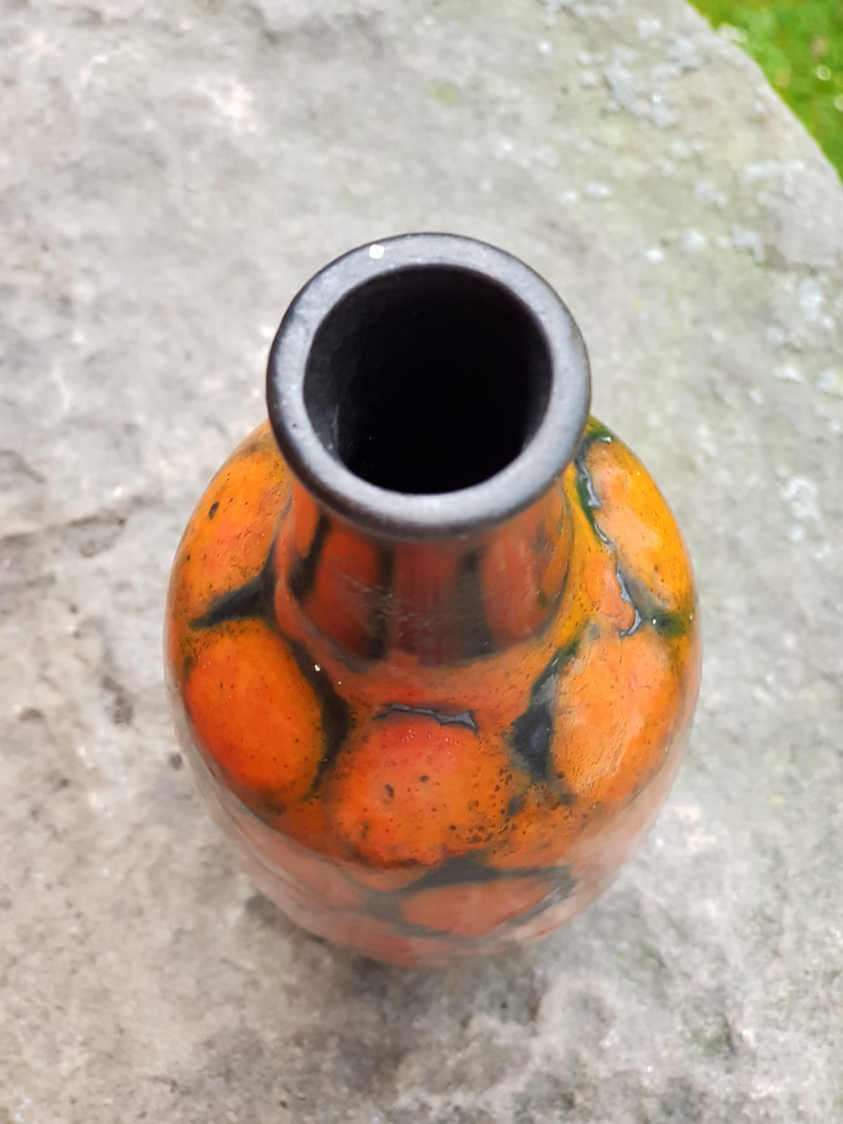 Fat Lava Ceramic Bottle Vase, West Germany 1960s