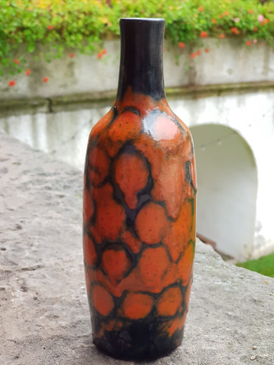 Fat Lava Ceramic Bottle Vase, West Germany 1960s