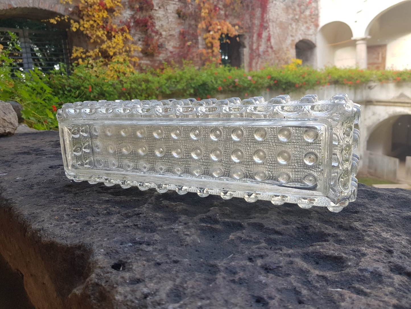 Pressed Glass Light Cover, Czechoslovakia 1960s