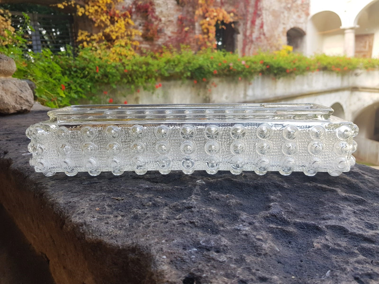 Pressed Glass Light Cover, Czechoslovakia 1960s