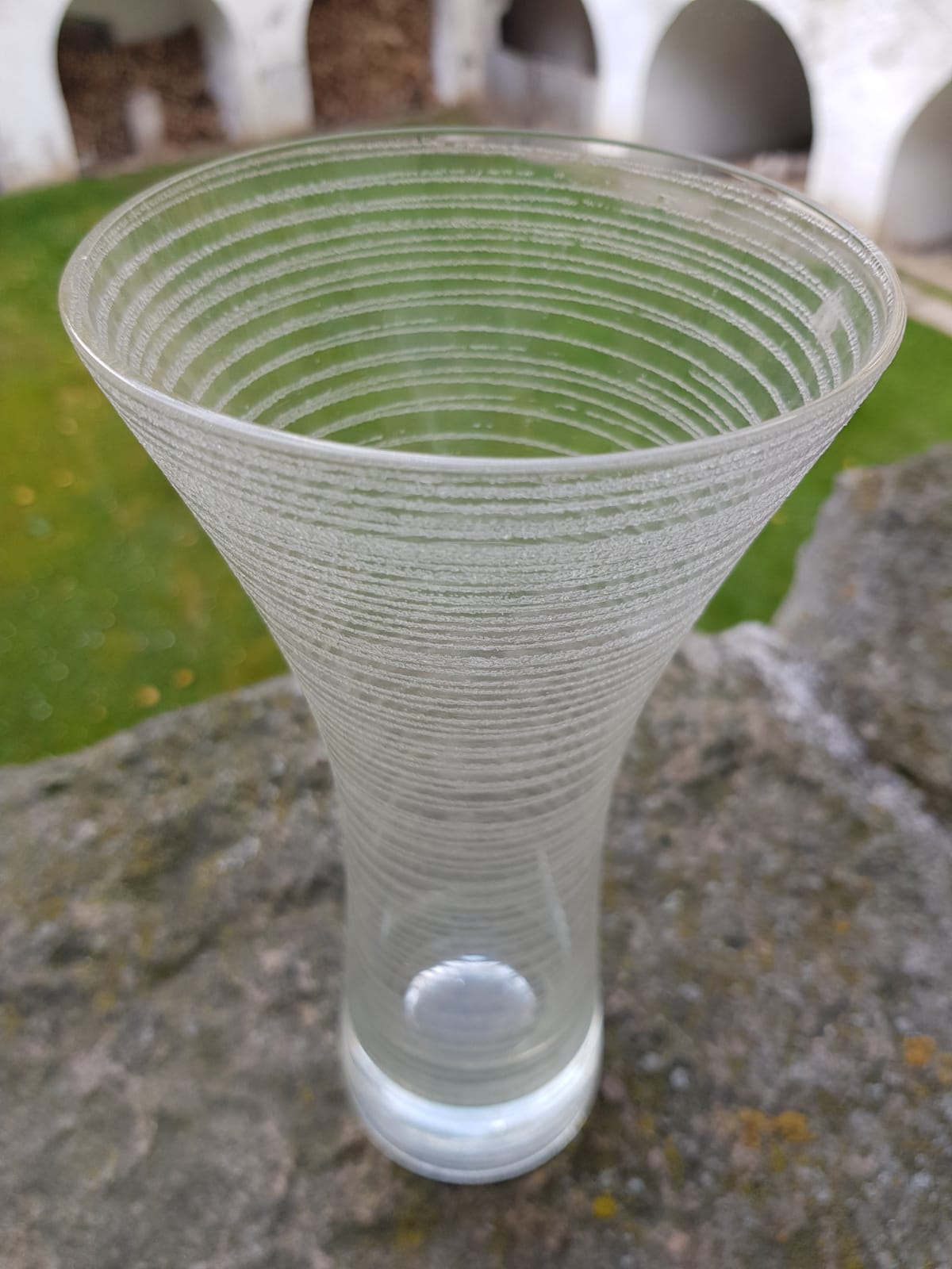 Vintage Diabolo Vase, Wilhelm Wagenfeld for WMF glassworks, Germany, 1950s