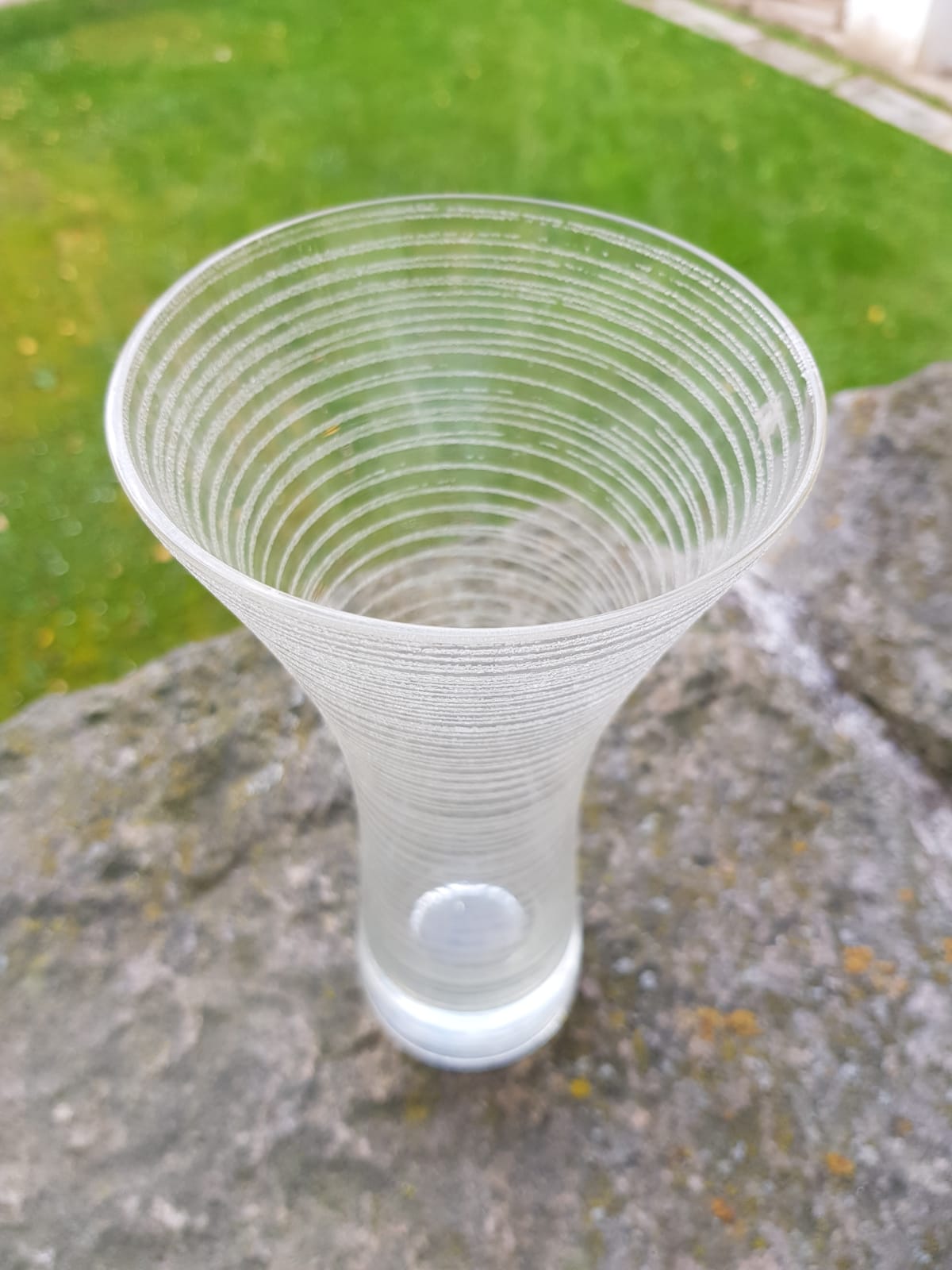 Vintage Diabolo Vase, Wilhelm Wagenfeld for WMF glassworks, Germany, 1950s